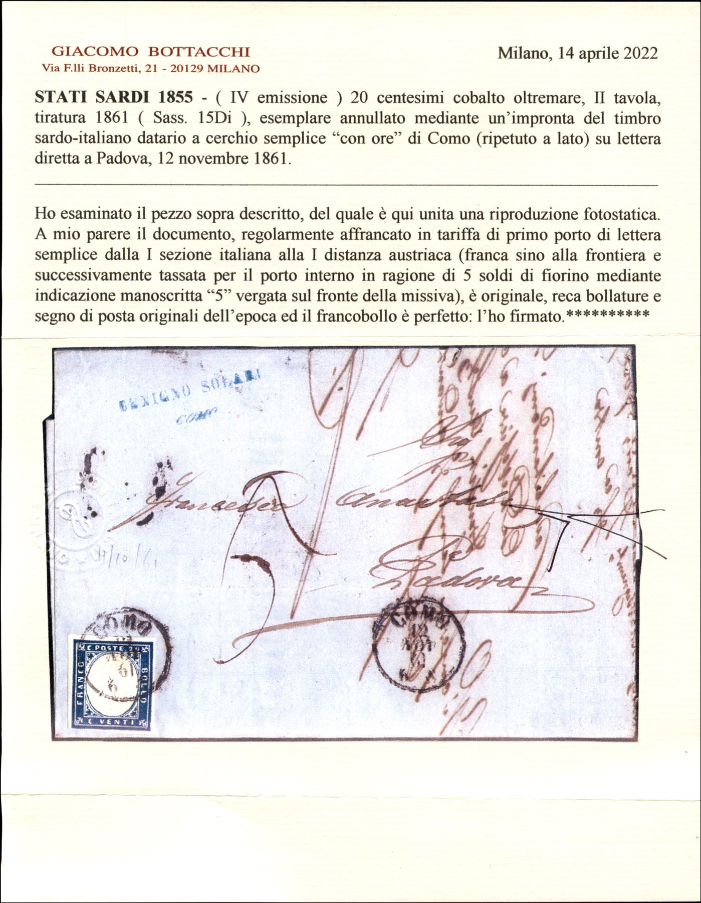 Italia / Antichi Stati Italiani / Sardegna / Posta Ordinaria