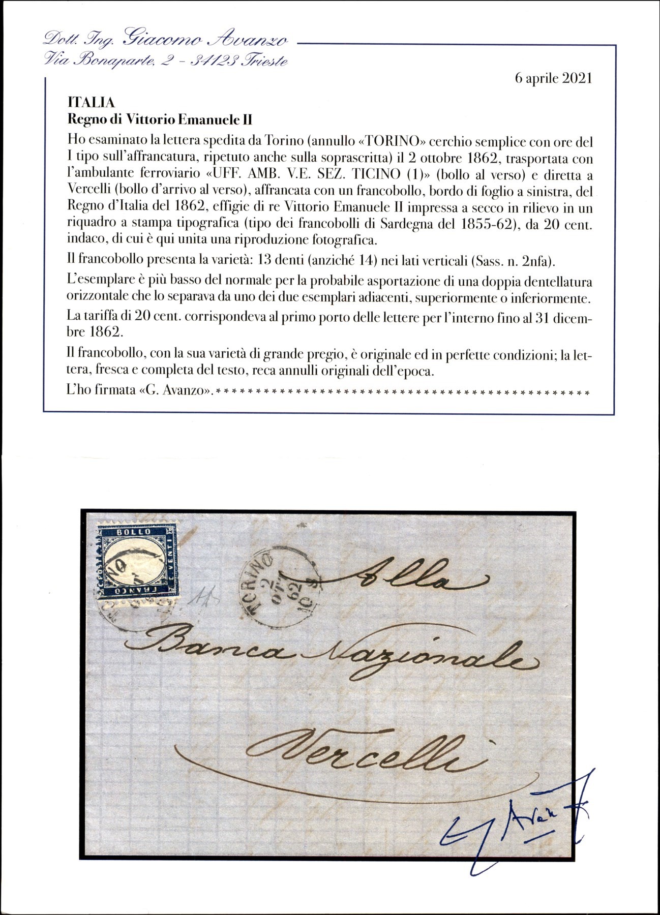 Italia / Regno / Vittorio Emanuele II / Posta Ordinaria