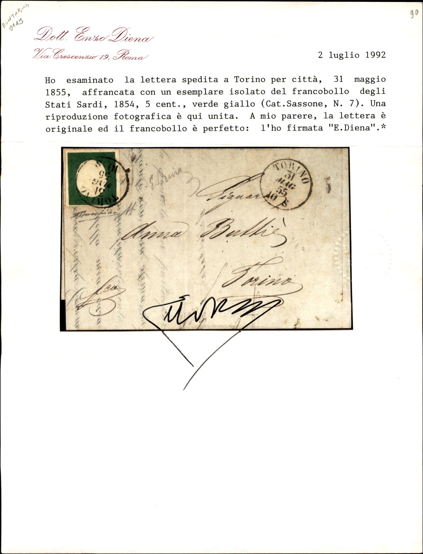 Italia / Antichi Stati Italiani / Sardegna / Posta Ordinaria