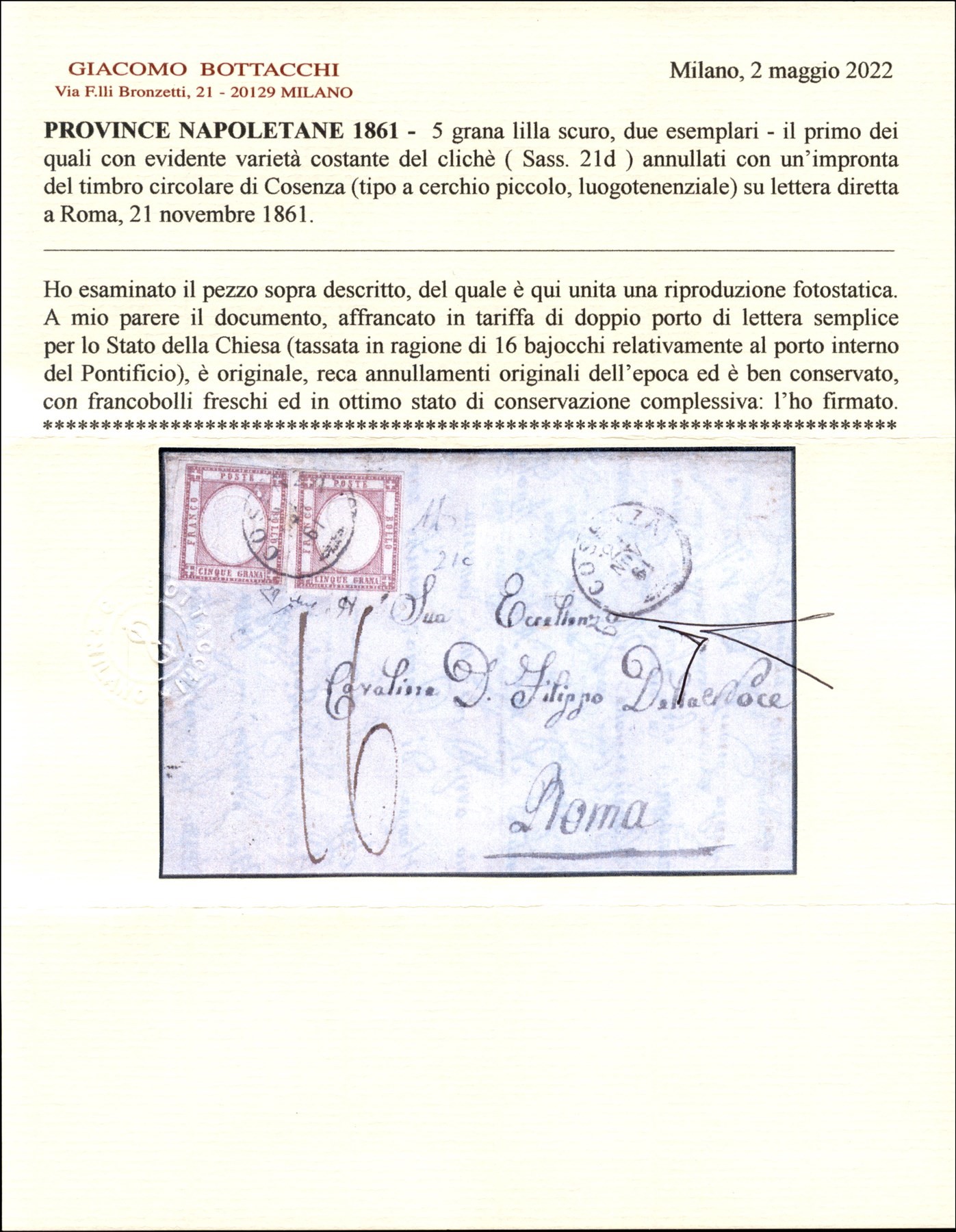 ITALIA / Antichi Stati Italiani / Napoli / Province Napoletane / Posta ordinaria