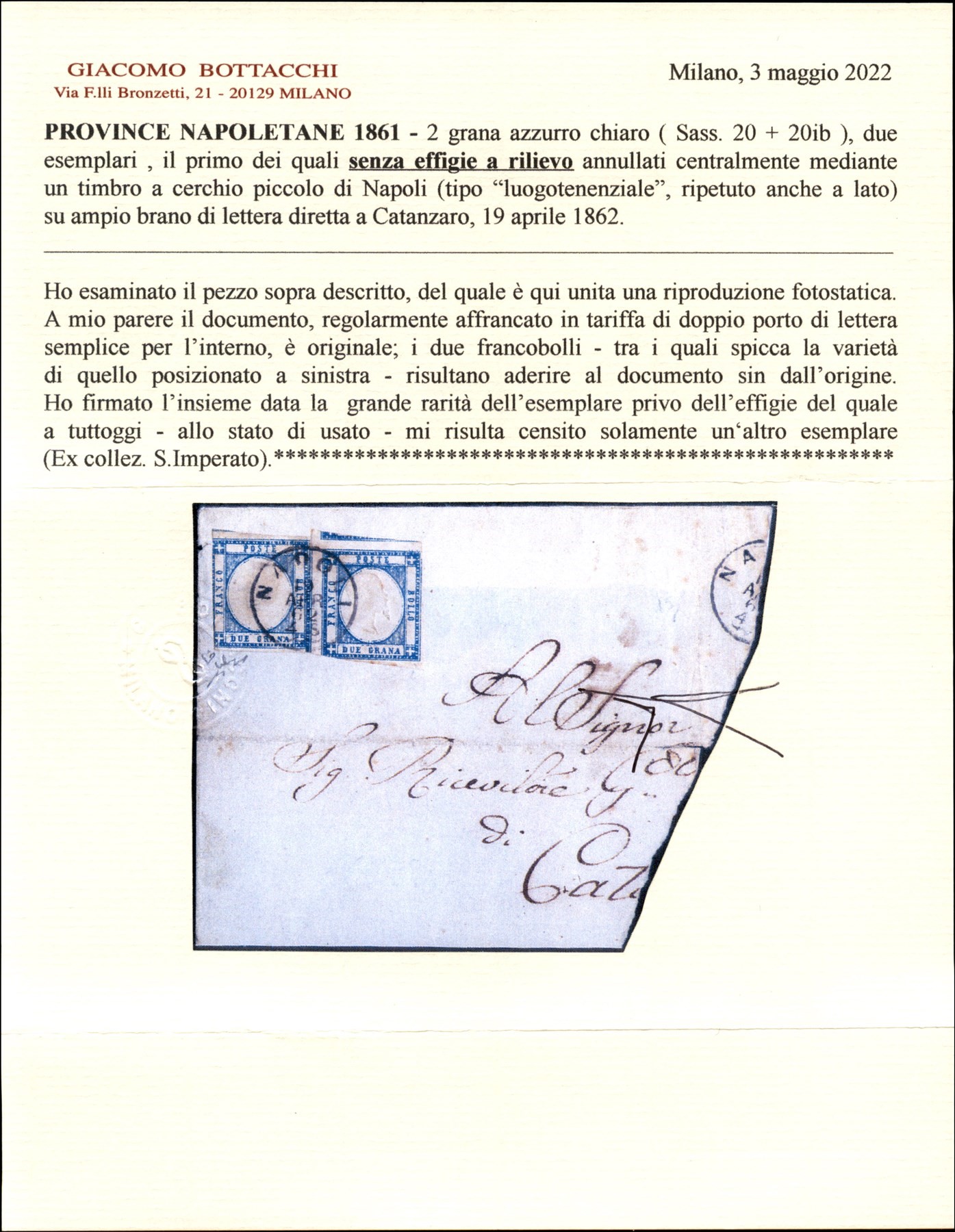 Italia / Antichi Stati Italiani / Napoli / Province Napoletane / Posta Ordinaria
