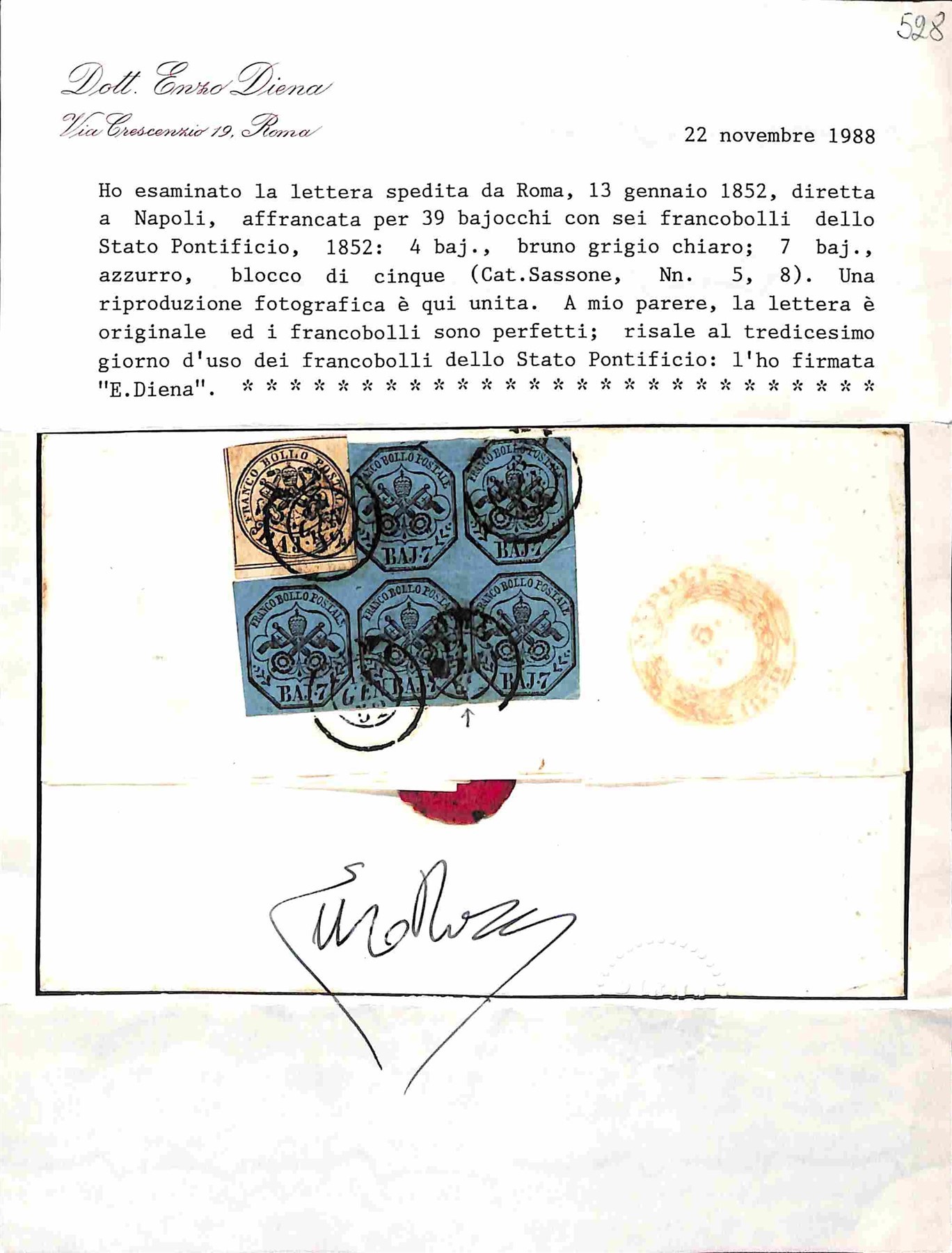 Italia / Antichi Stati Italiani / Stato Pontificio / Posta Ordinaria