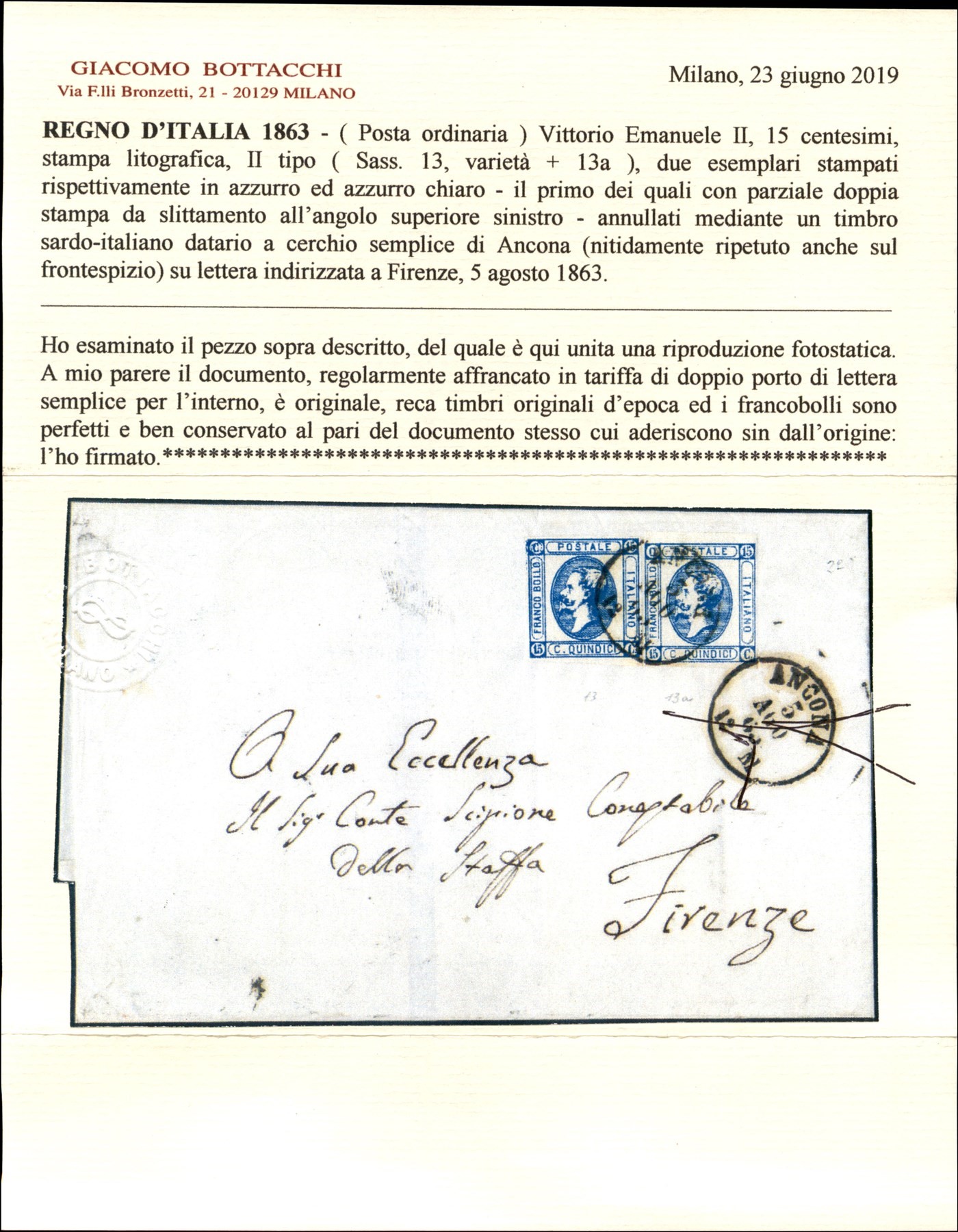 Italia / Regno / Vittorio Emanuele II / Posta Ordinaria
