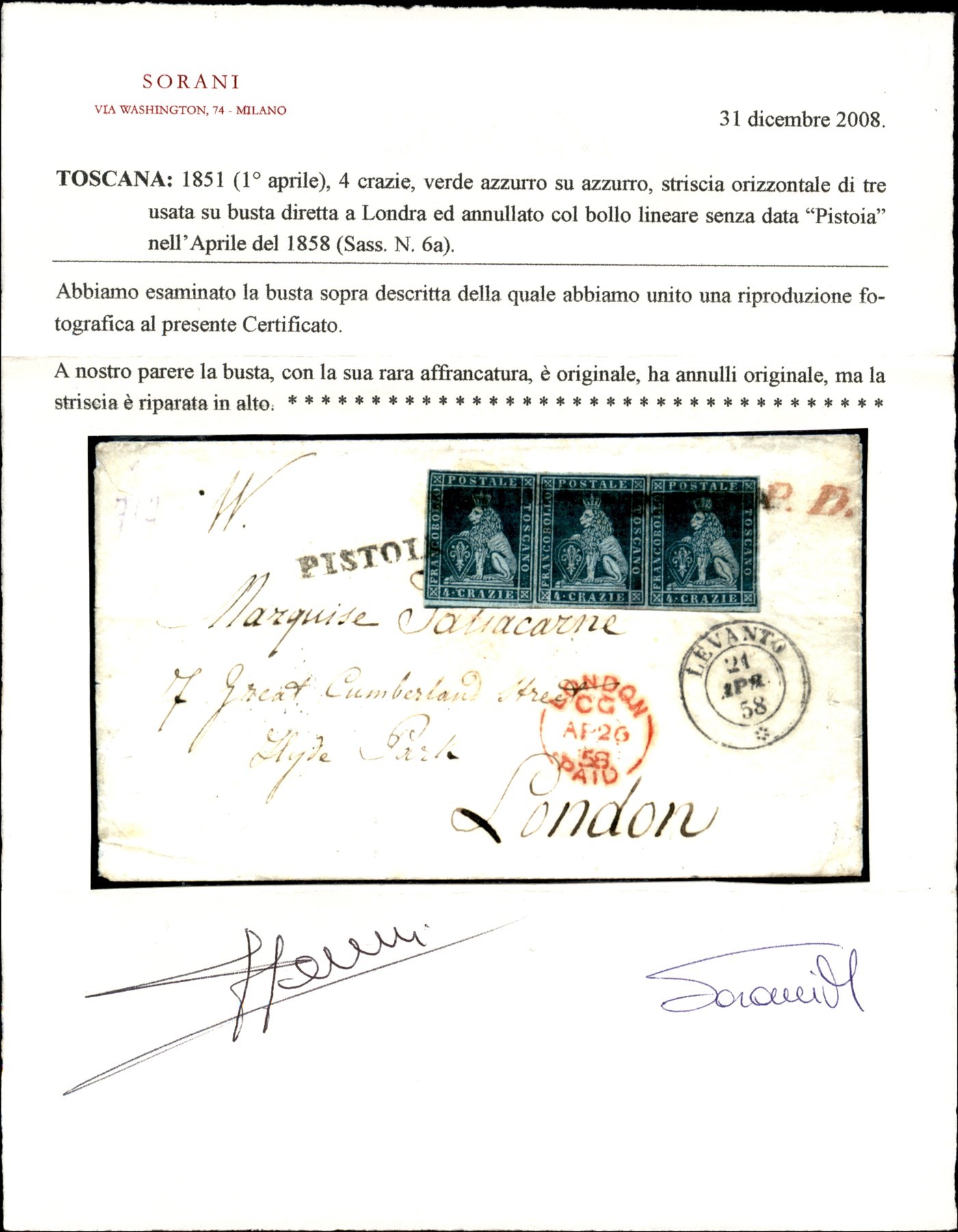 Italia / Antichi Stati Italiani / Toscana / Posta Ordinaria