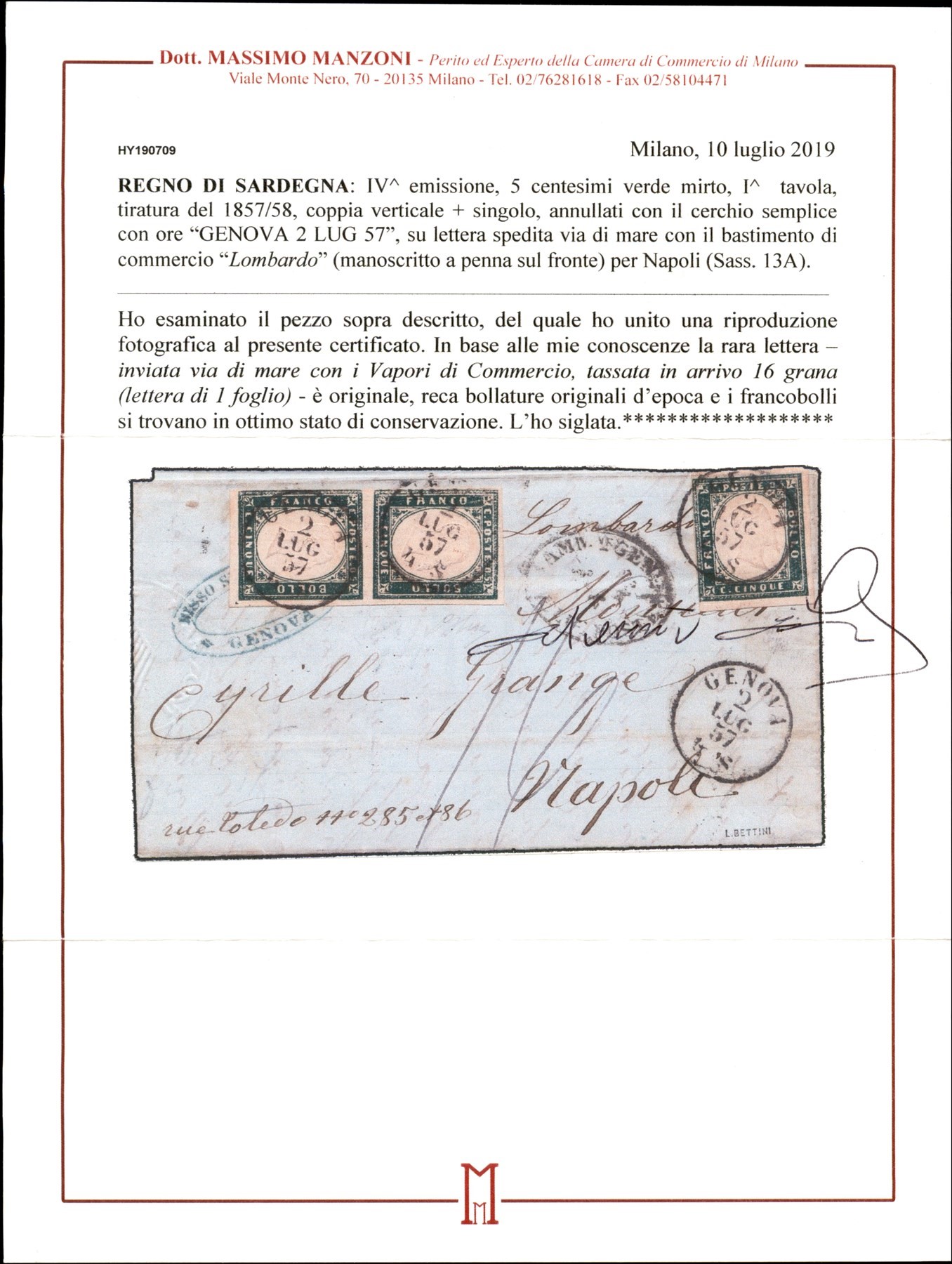 Italia / Antichi Stati Italiani / Sardegna / Posta Ordinaria