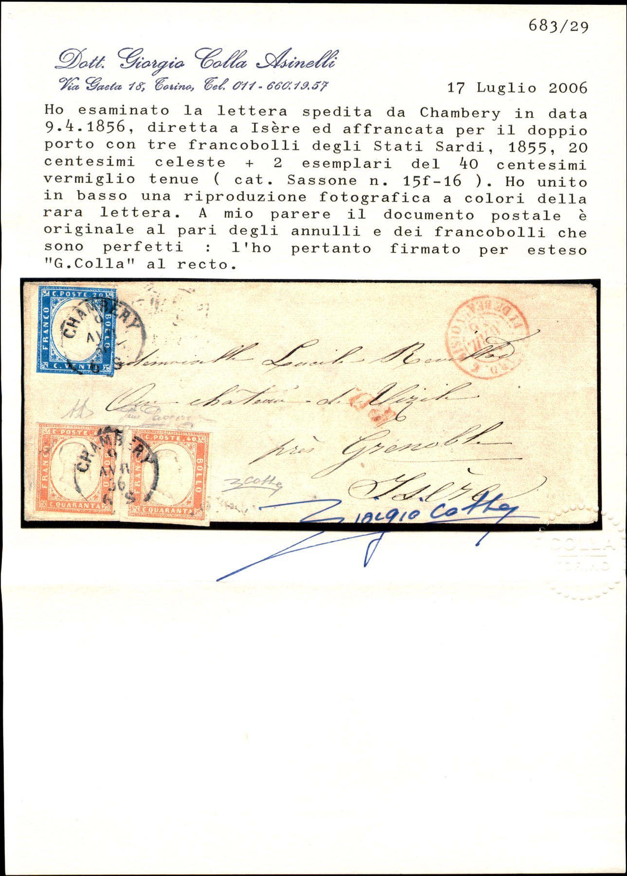ITALIA / Antichi Stati Italiani / Sardegna / Annulli Savoia / Posta ordinaria