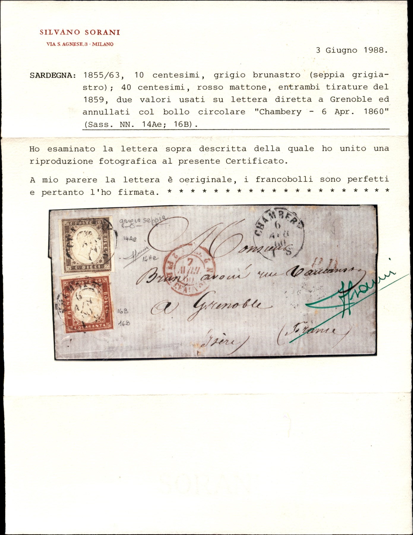 ITALIA / Antichi Stati Italiani / Sardegna / Annulli Savoia / Posta ordinaria