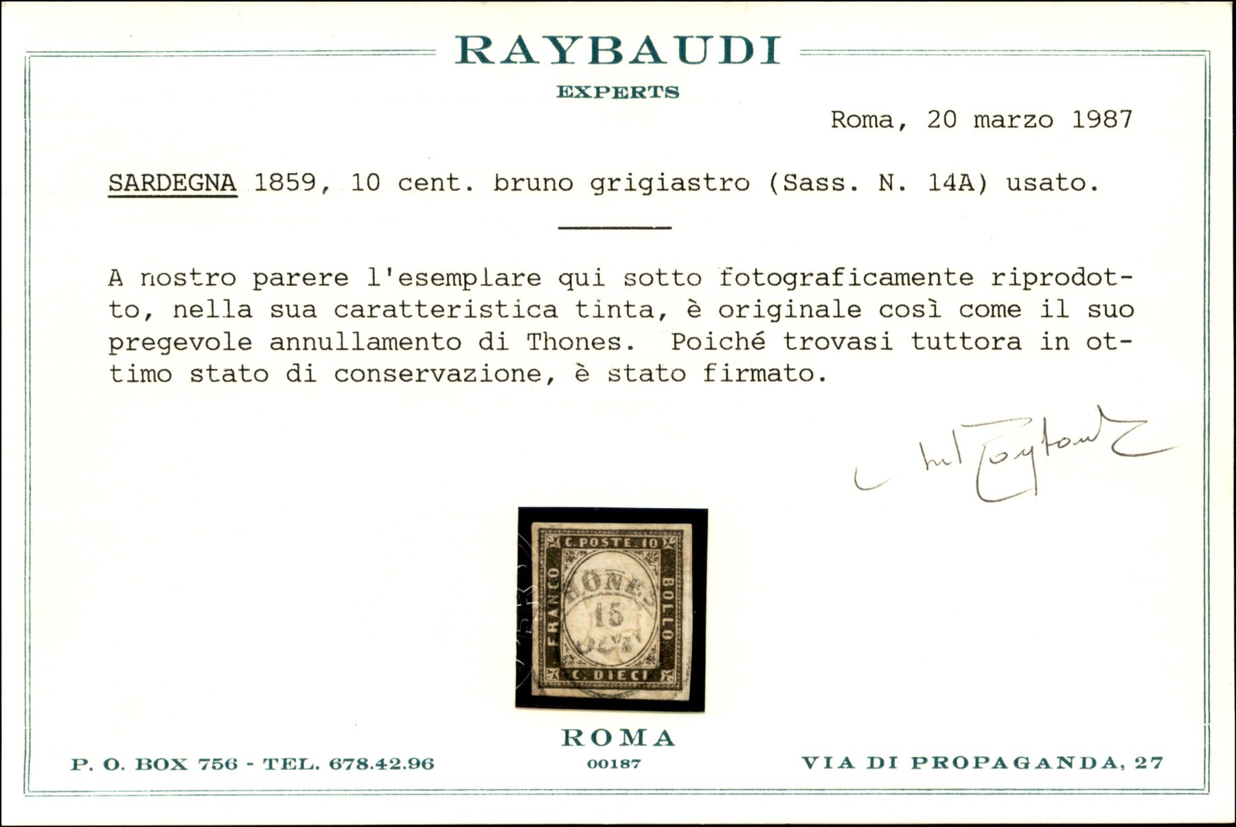 Italia / Antichi Stati Italiani / Sardegna / Annulli Savoia / Posta Ordinaria