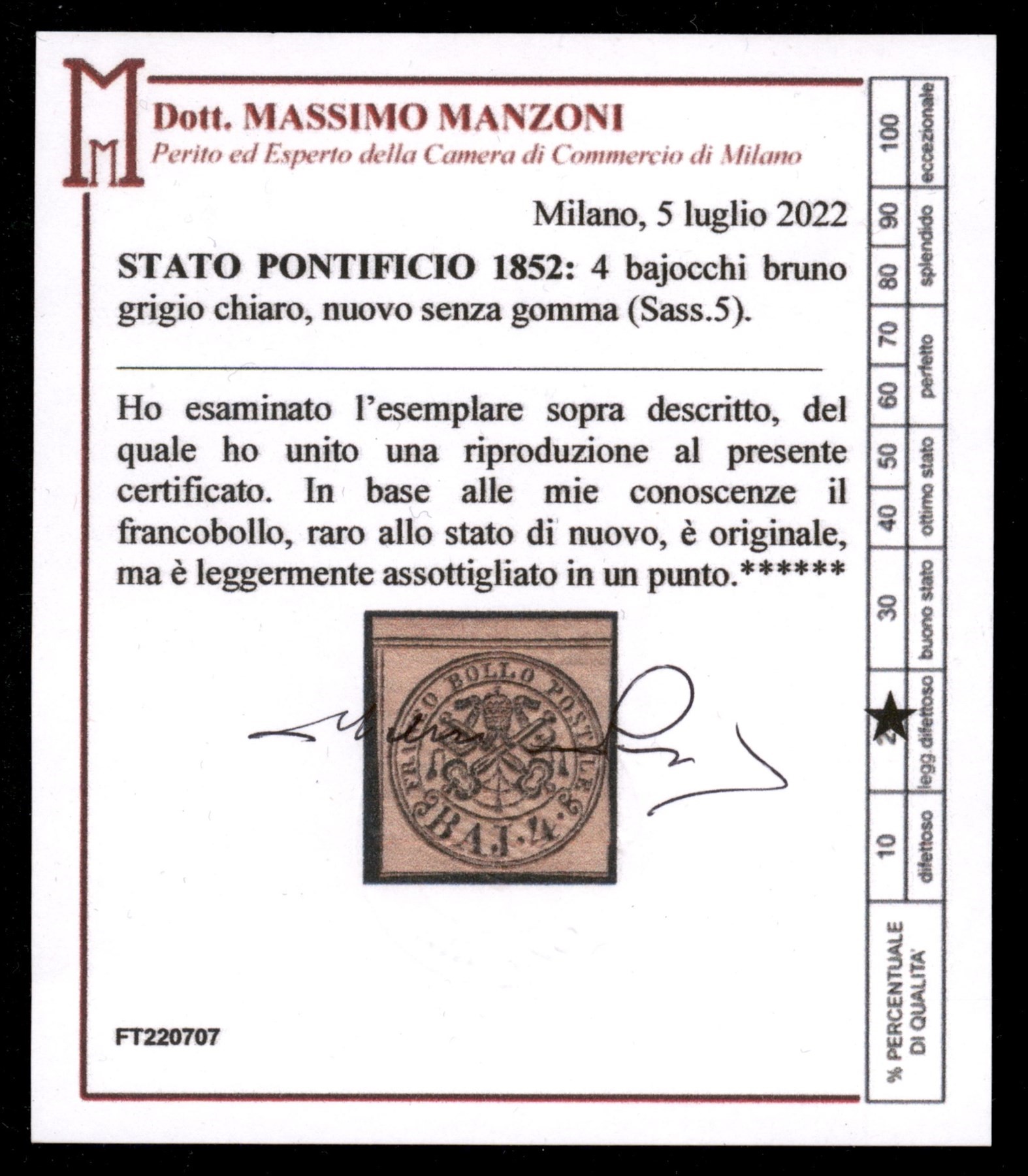 ITALIA / Antichi Stati Italiani / Stato pontificio / Posta ordinaria