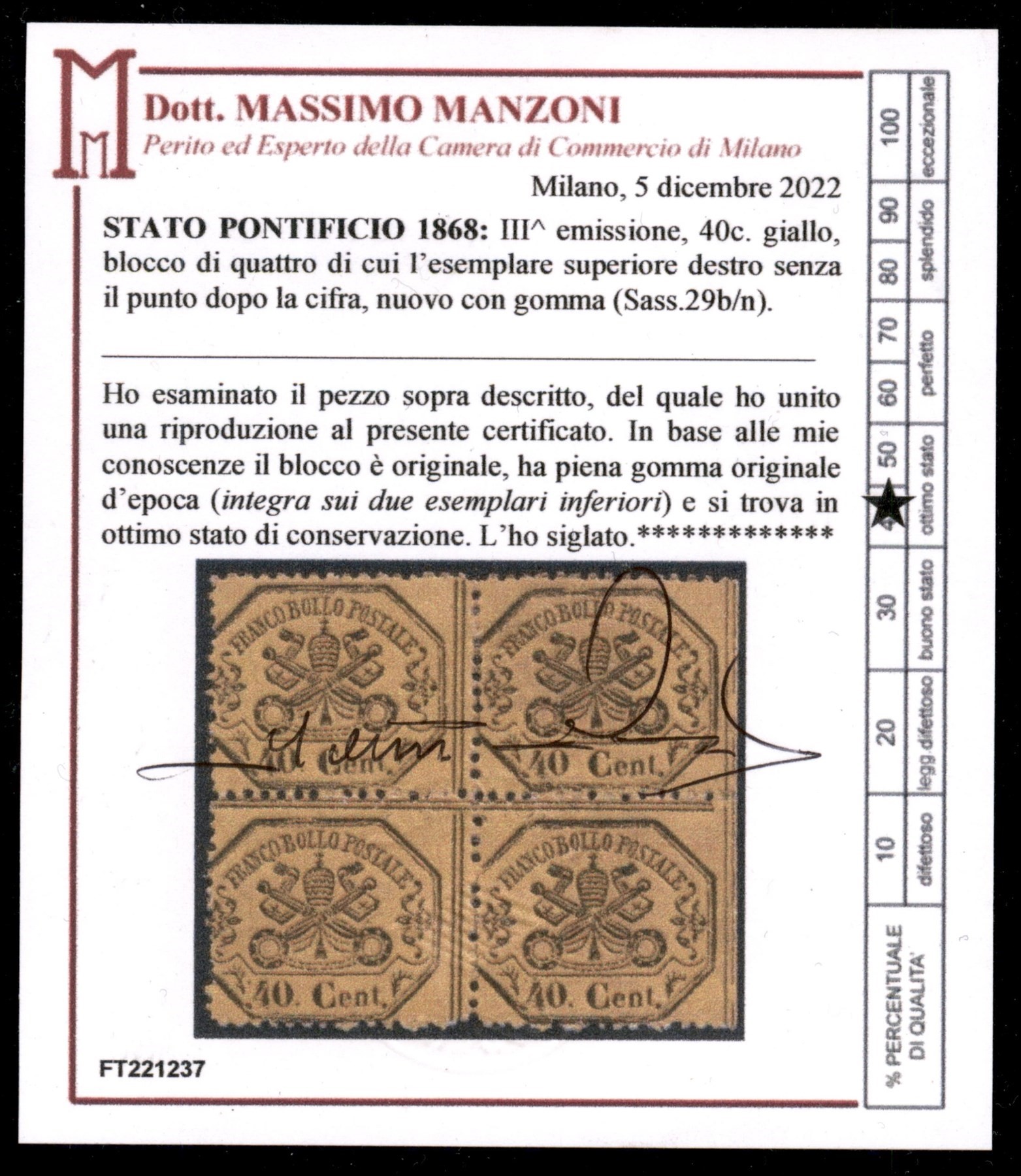 Italia / Antichi Stati Italiani / Stato Pontificio / Posta Ordinaria