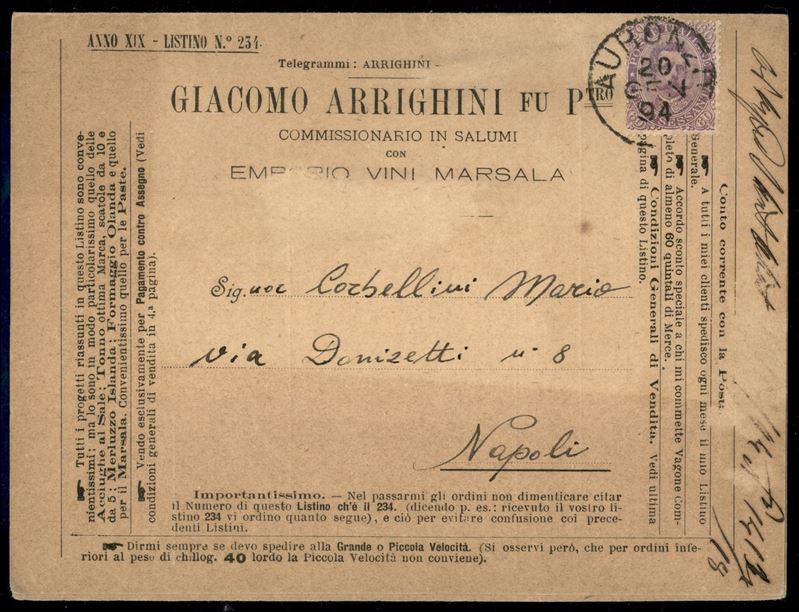 Italia / Regno / Umberto i / Posta Ordinaria