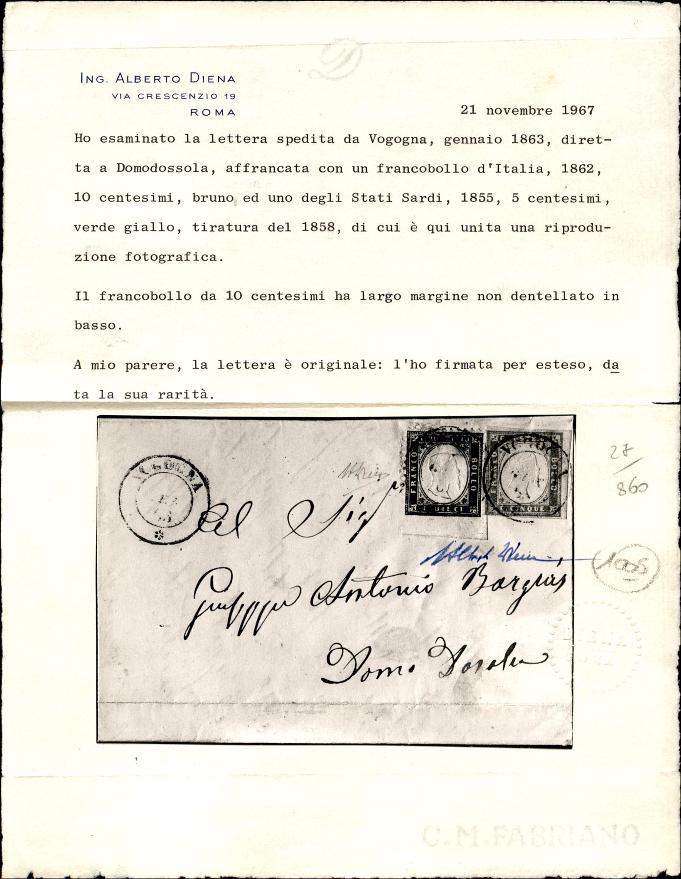 Italia / Regno / Vittorio Emanuele II / Posta Ordinaria