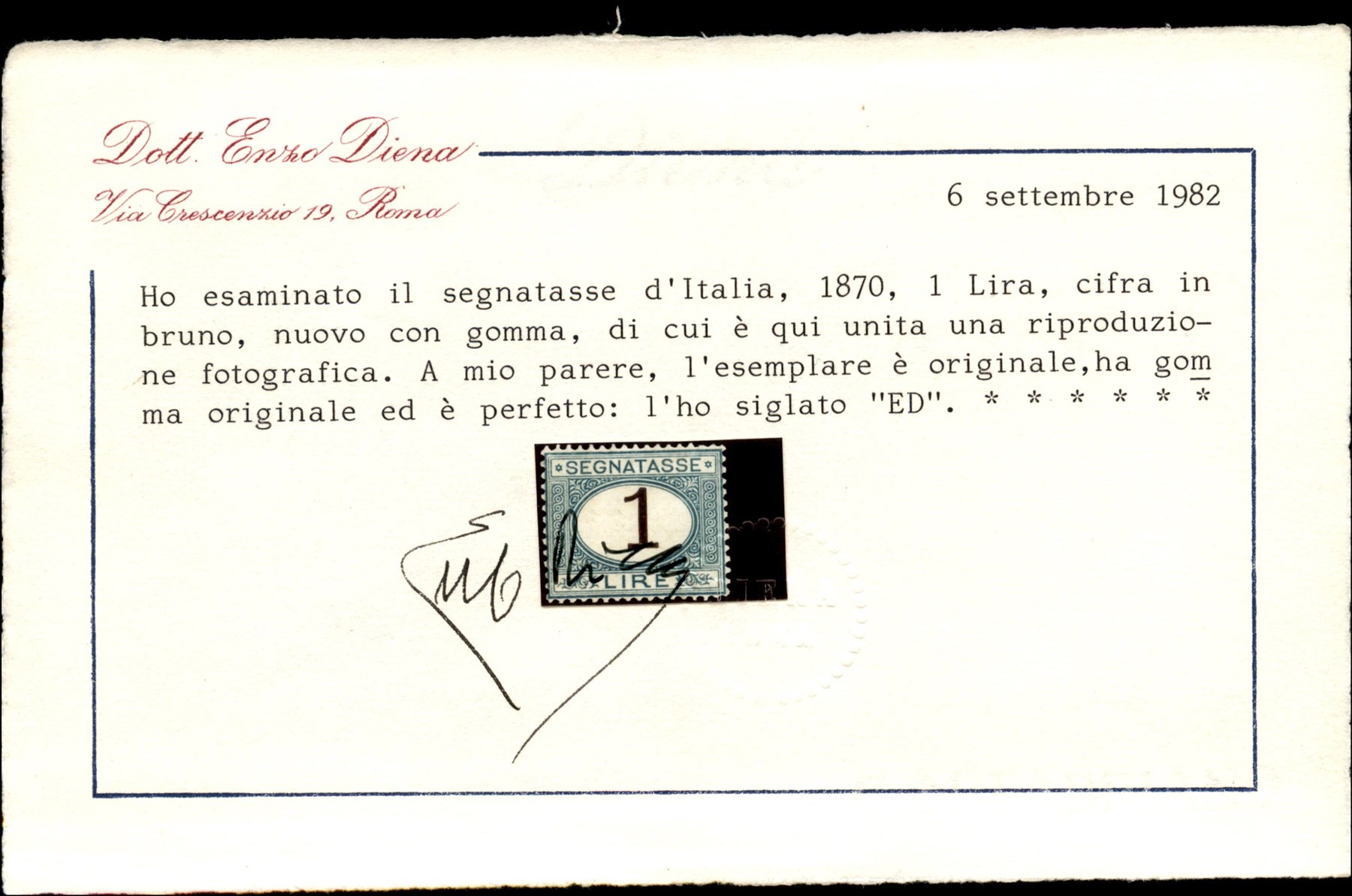 Italia / Regno / Vittorio Emanuele II / Segnatasse