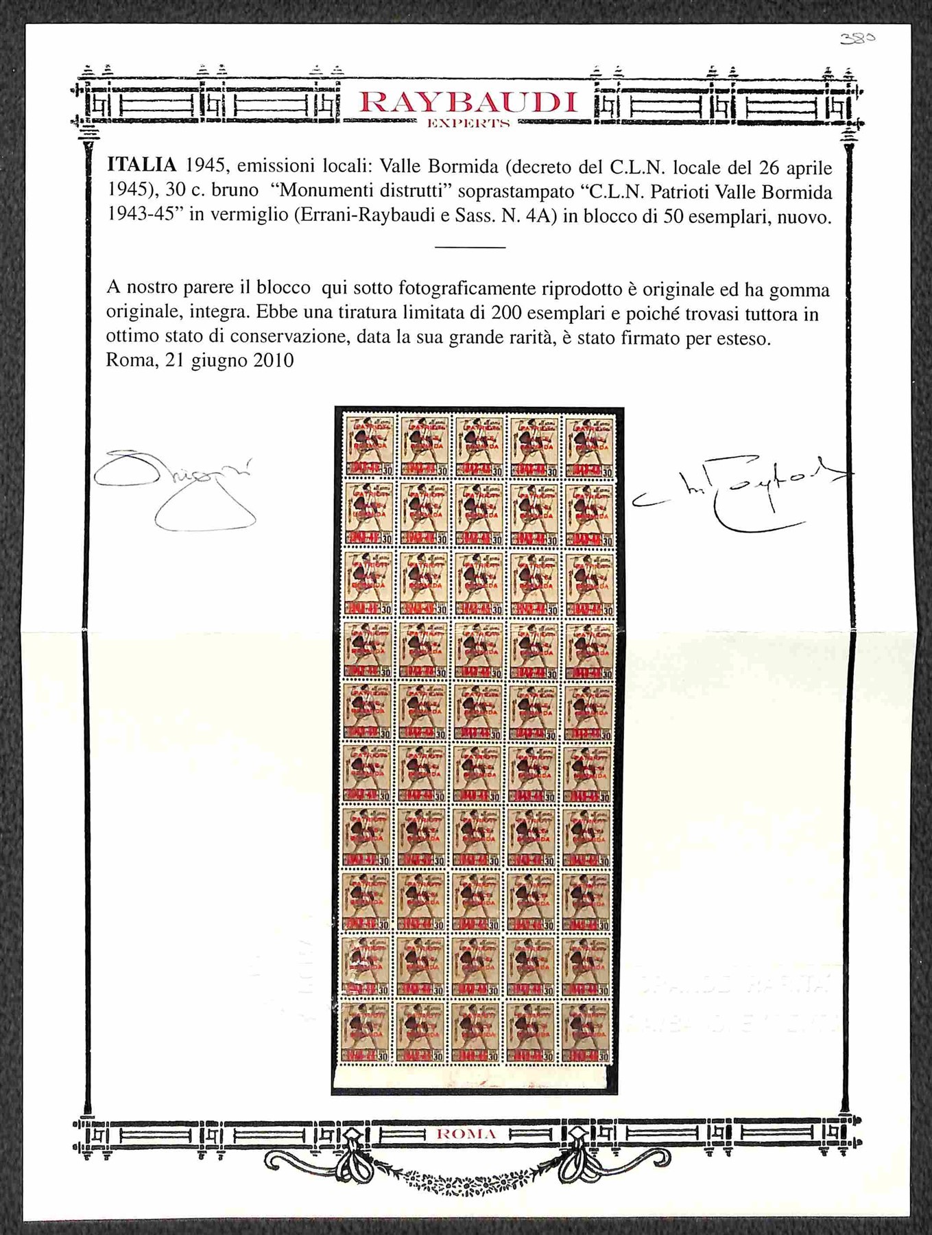 Italia / C.L.n. / Valle Bormida / Posta Ordinaria