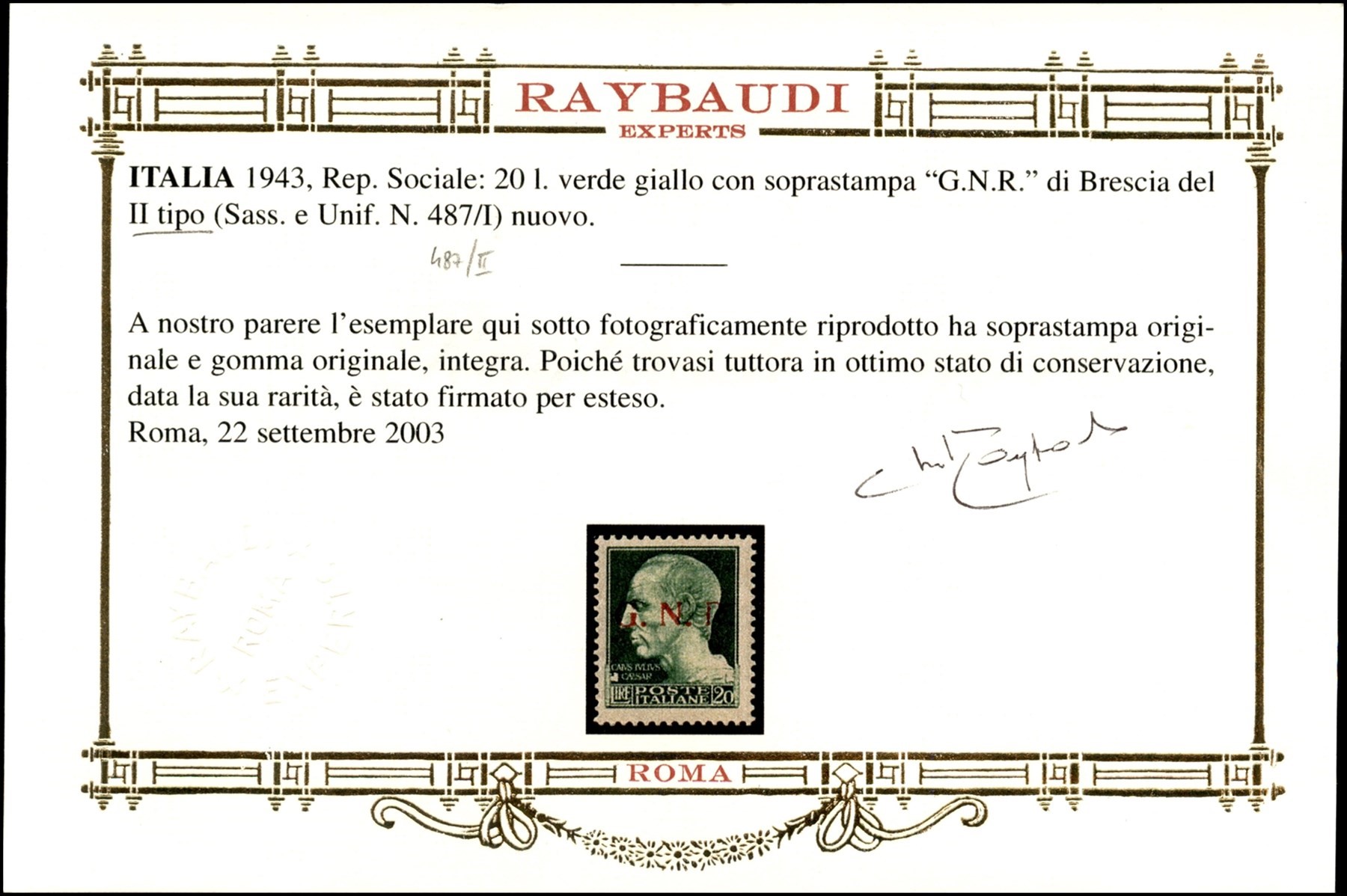 ITALIA / RSI / G.N.R. Brescia / Posta ordinaria