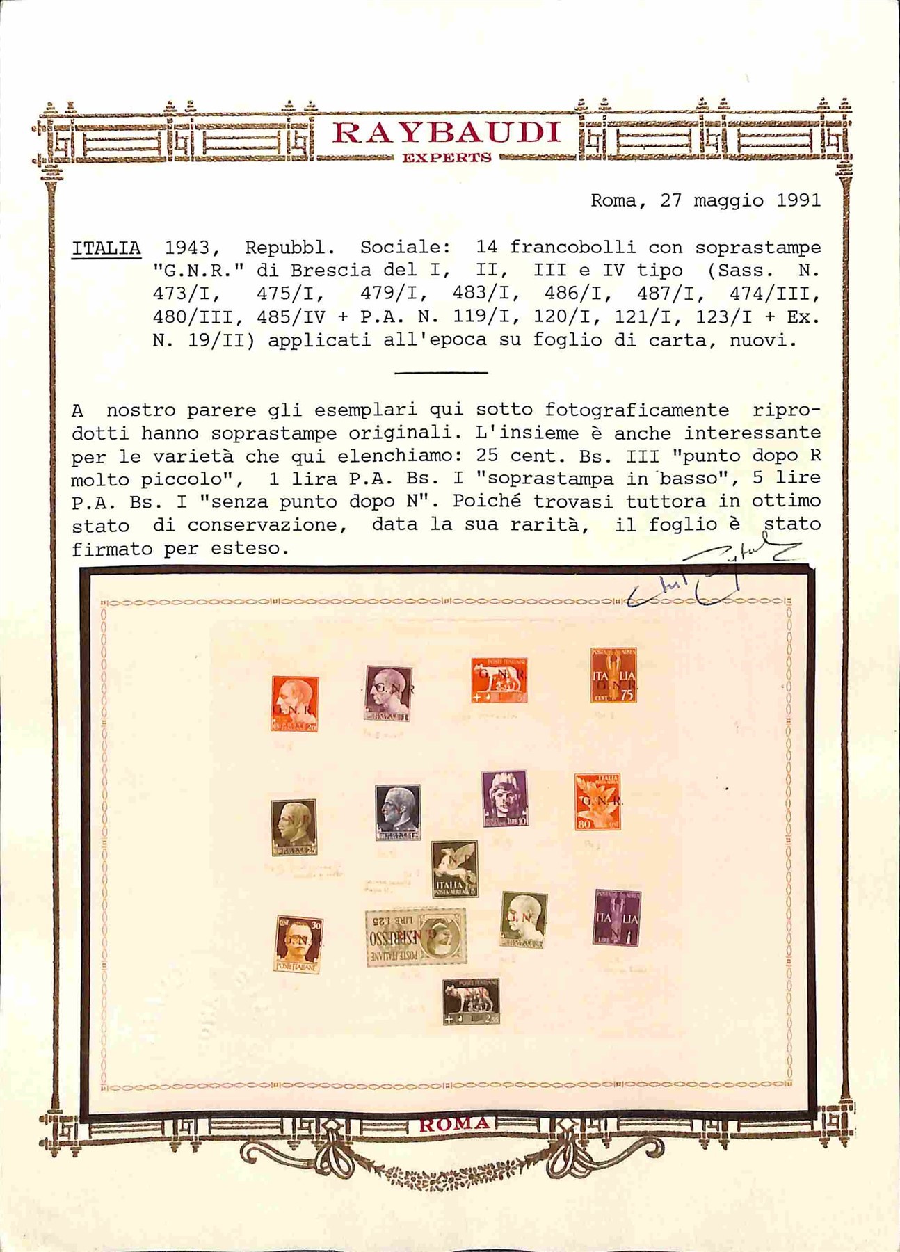 Italia / Rsi / G.n.r. Brescia / Posta Ordinaria + Aerea + Espressi