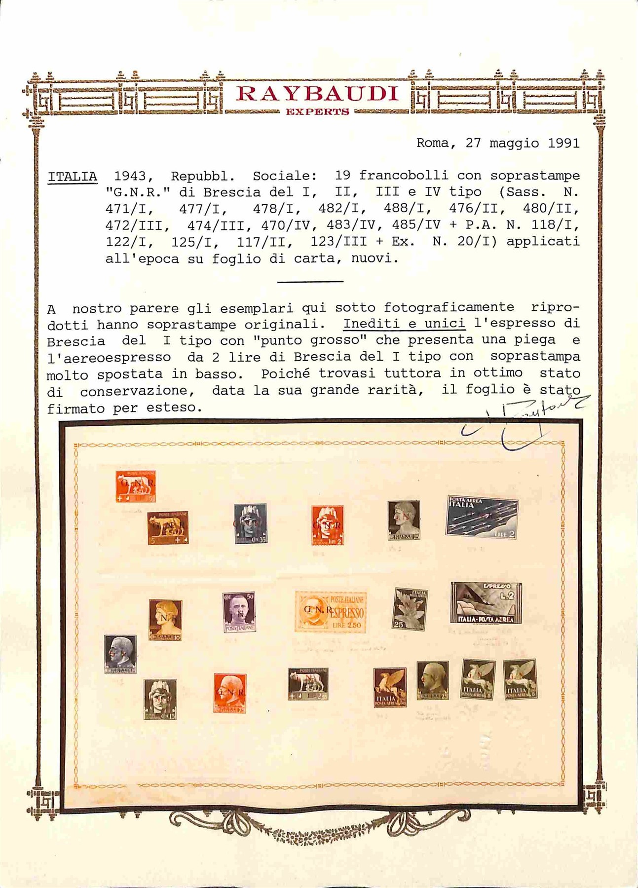 Italia / Rsi / G.n.r. Brescia / Posta Ordinaria + Aerea + Espressi