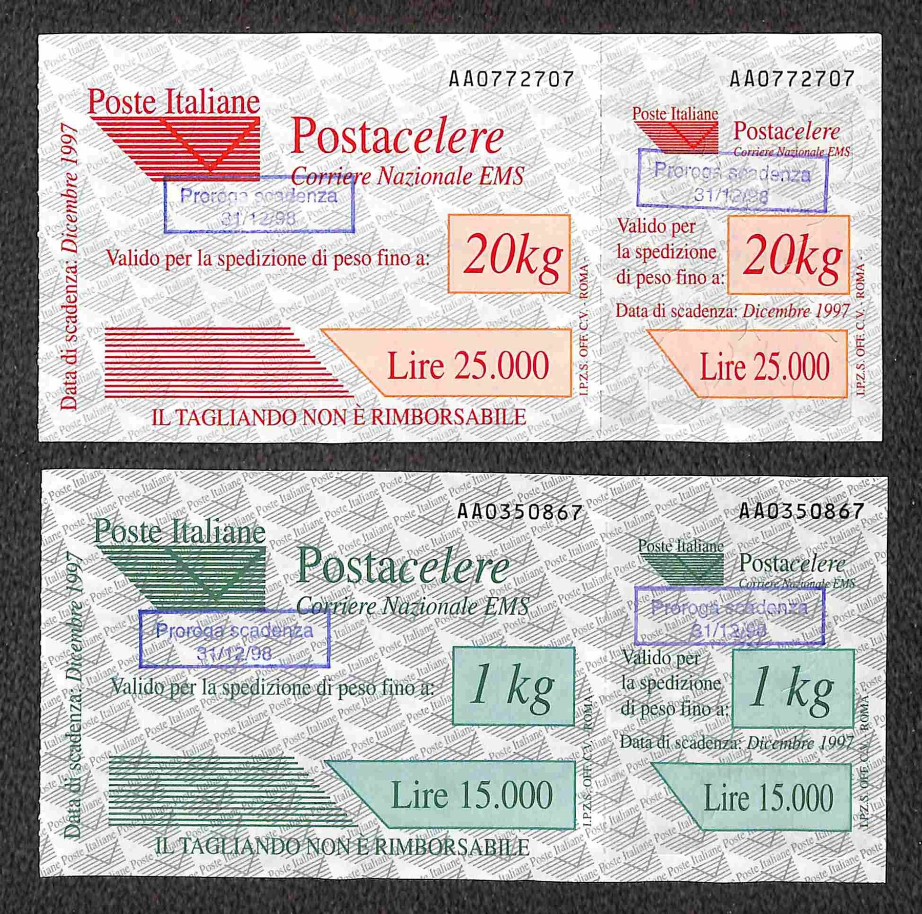 Italia / Repubblica / Servizio Posta Celere