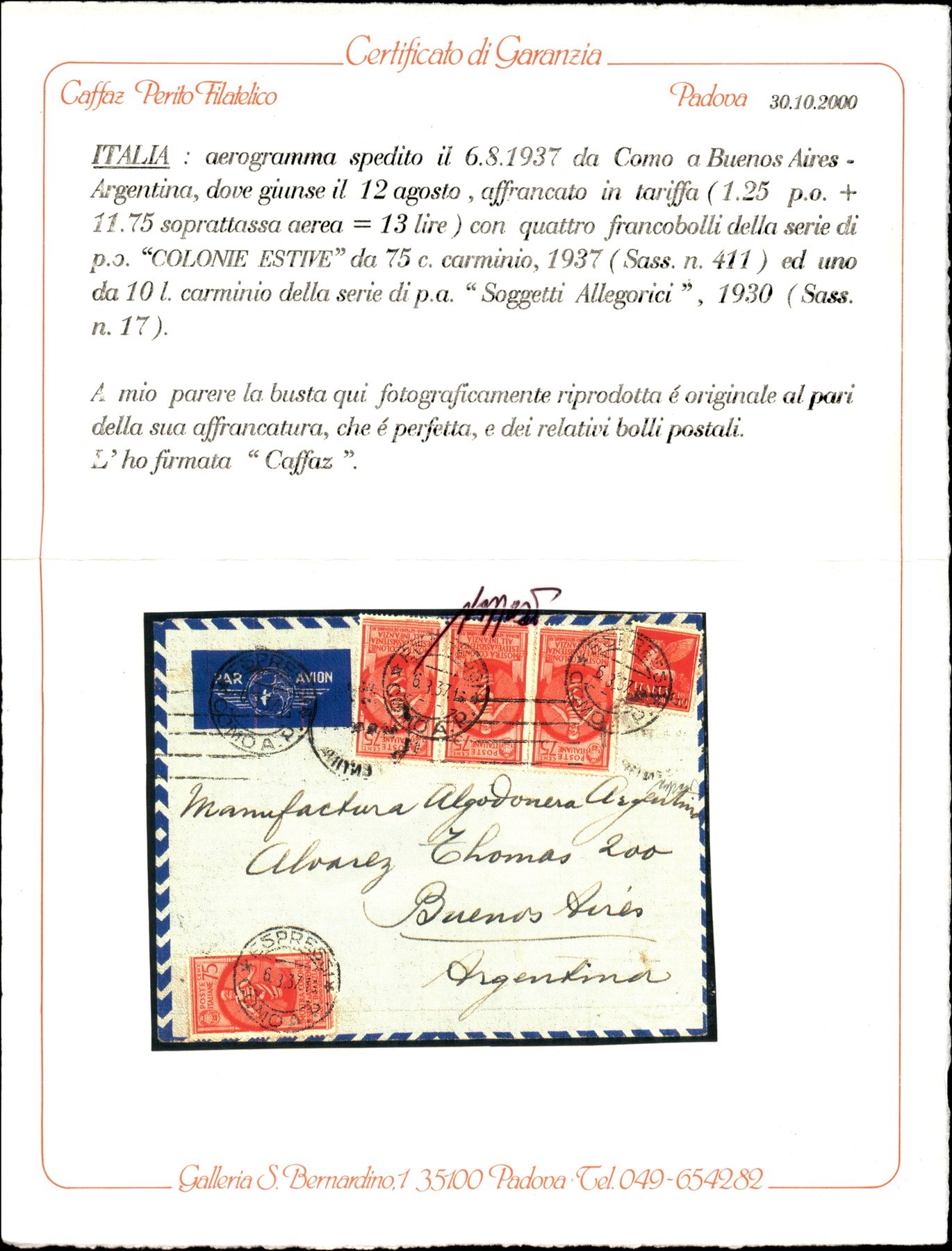 Italia / Regno / Vittorio Emanuele III / Aerogrammi