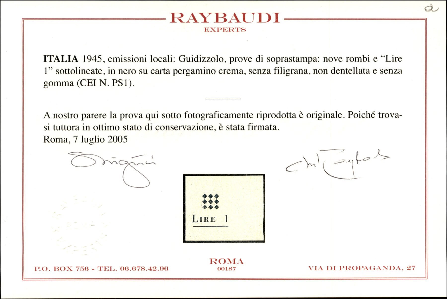 Italia / Emissioni Locali / Guidizzolo / Posta Ordinaria