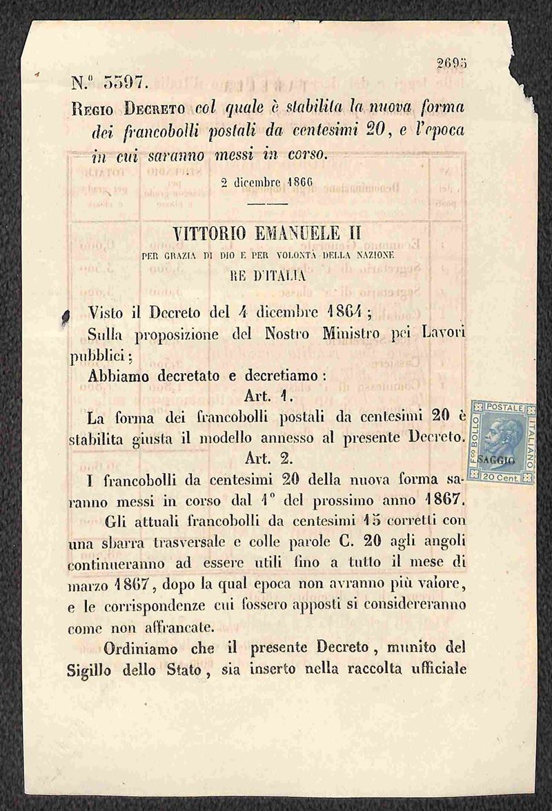 ITALIA / Regno / Vittorio Emanuele II / Saggi