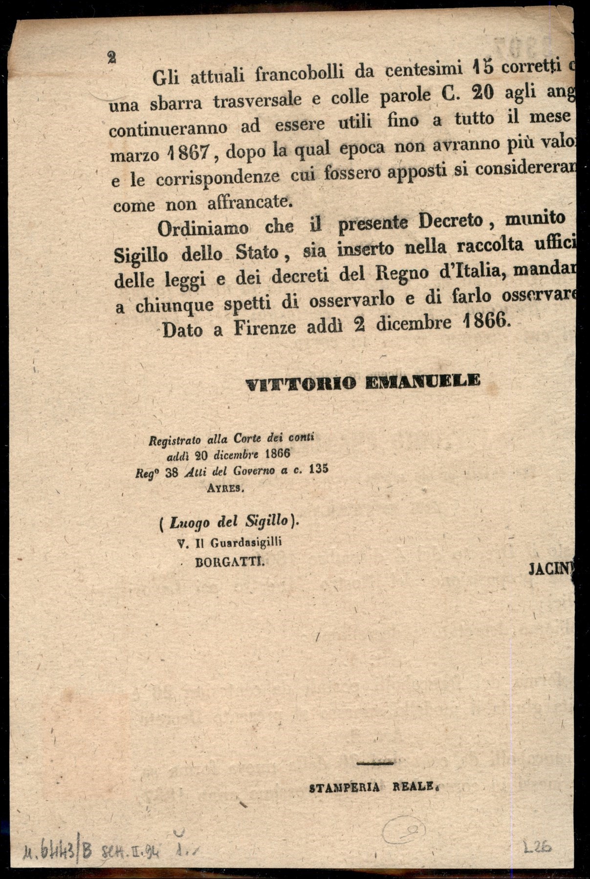 ITALIA / Regno / Vittorio Emanuele II / Saggi