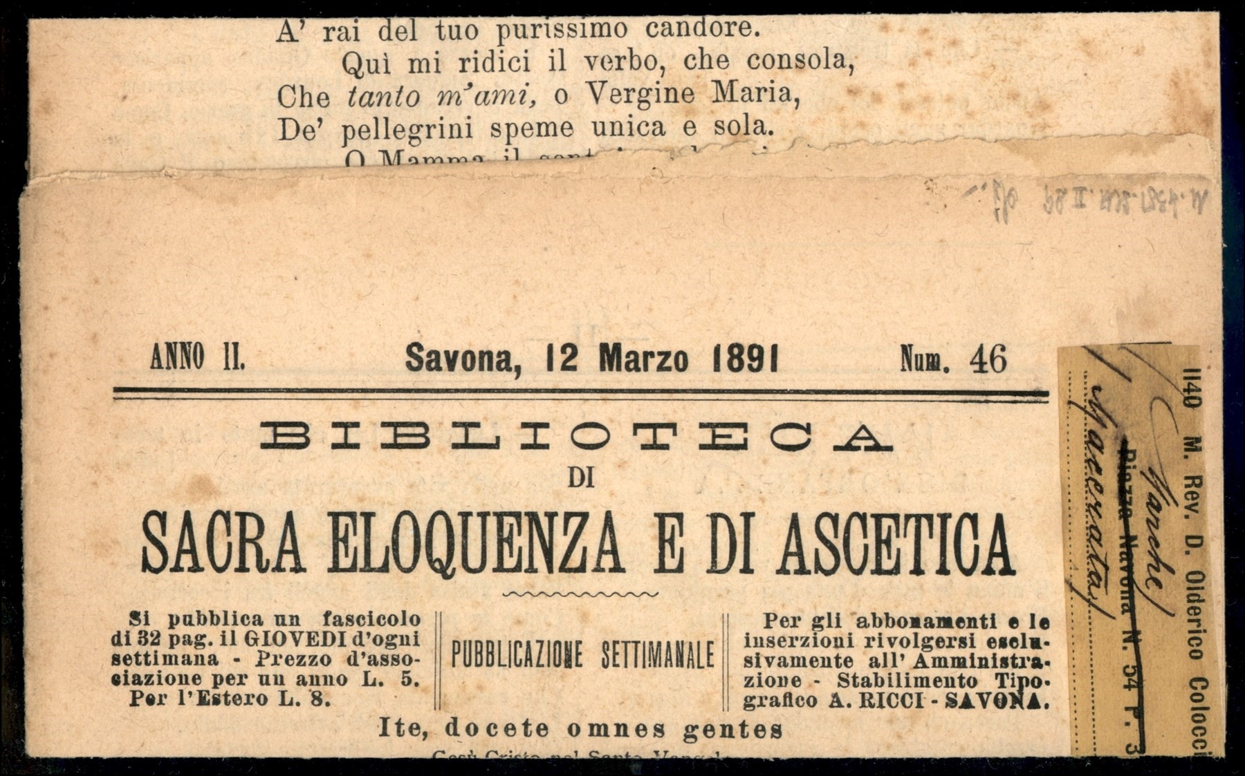 ITALIA / Regno / Umberto I / Posta ordinaria