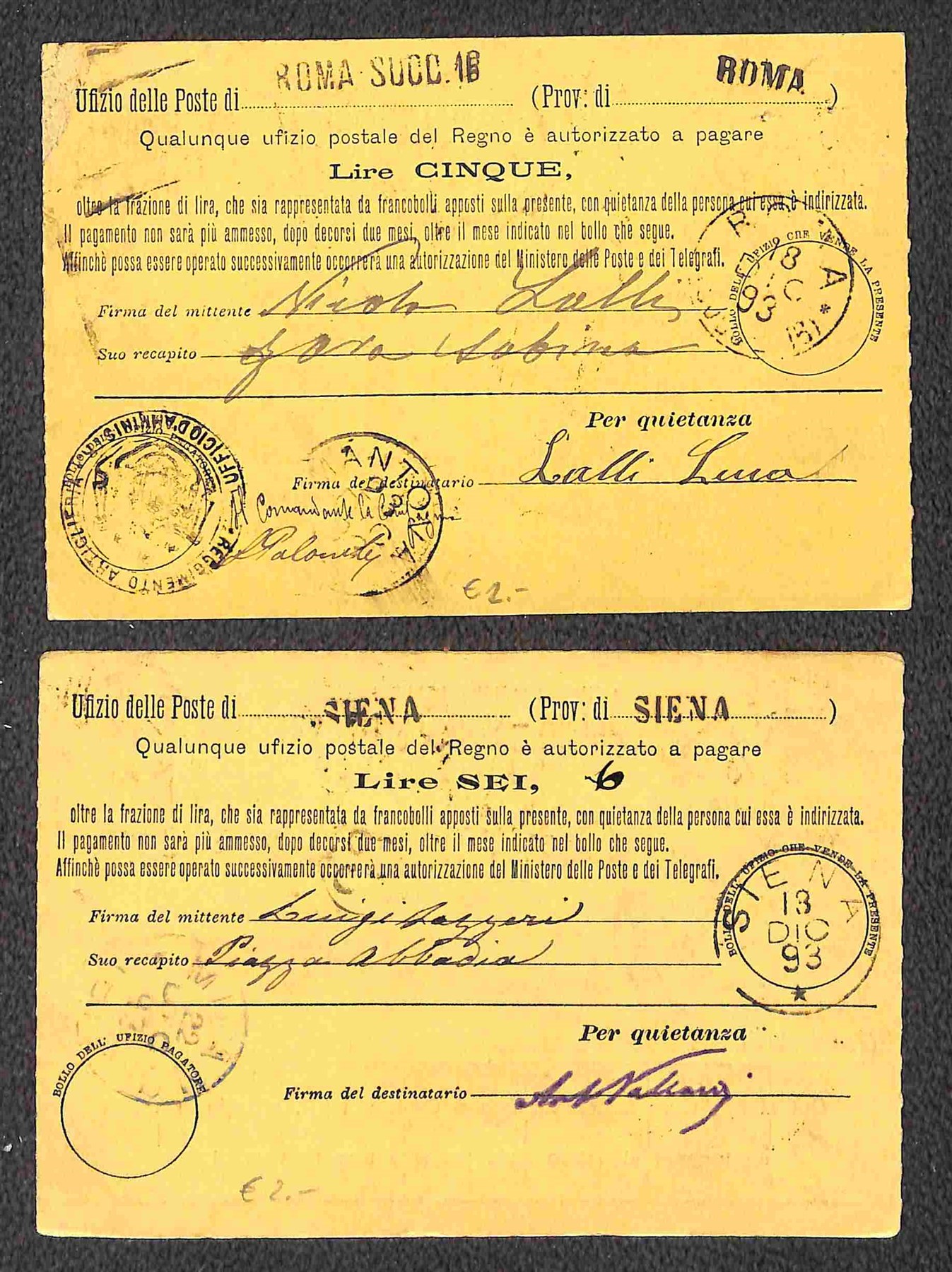 ITALIA / Regno / Umberto I / Posta ordinaria