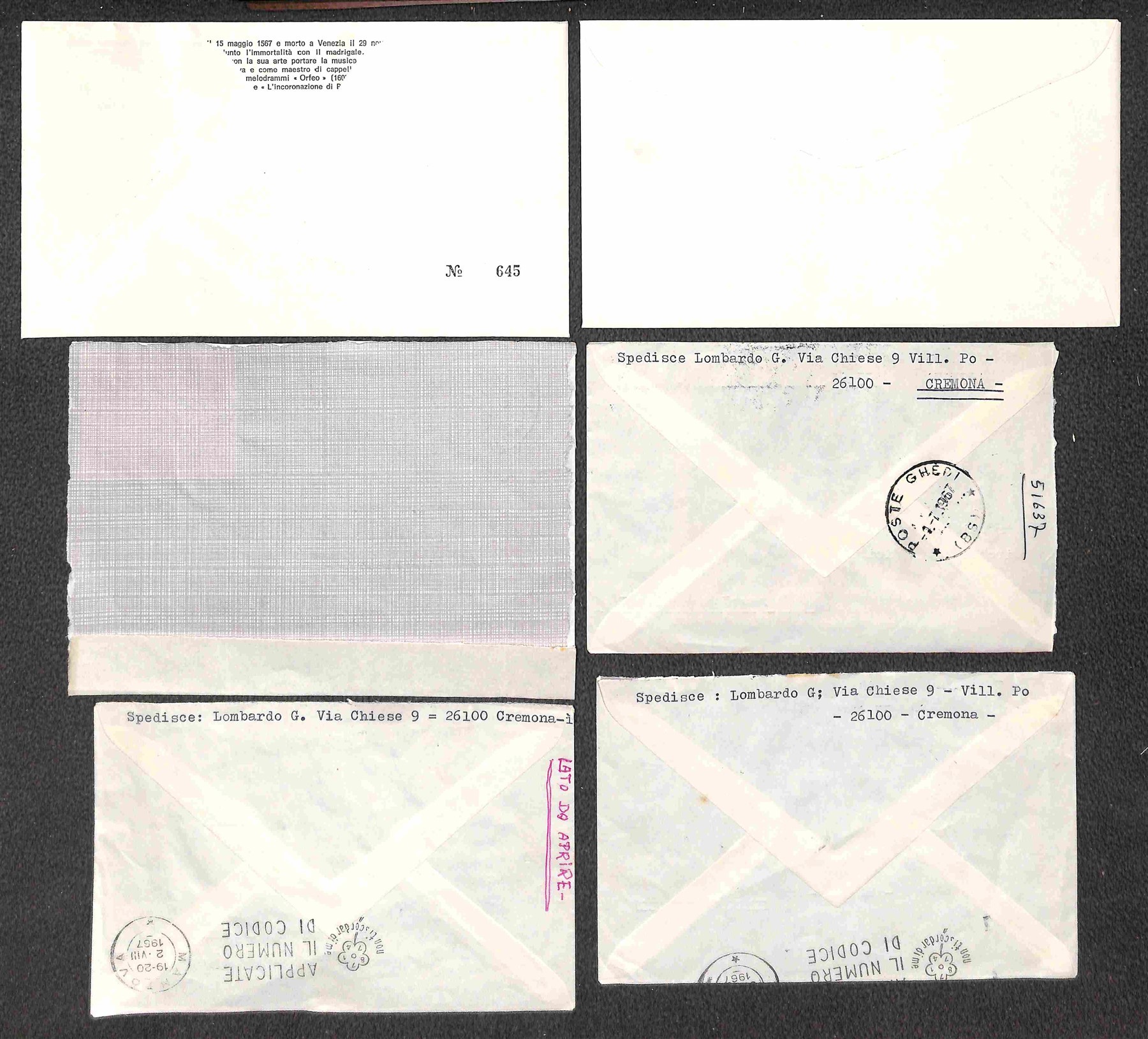 Area Italiana / Posta Ordinaria