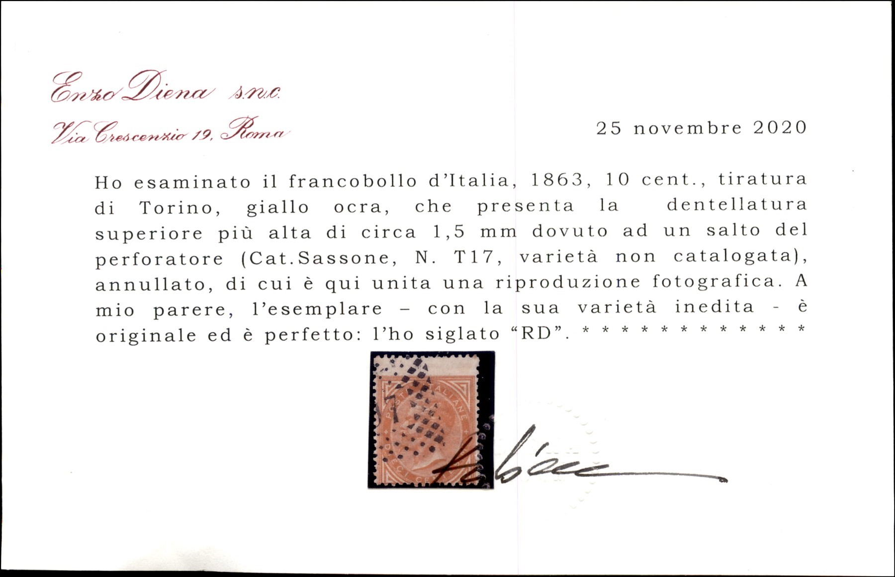 ITALIA / Regno / Vittorio Emanuele II / Posta ordinaria