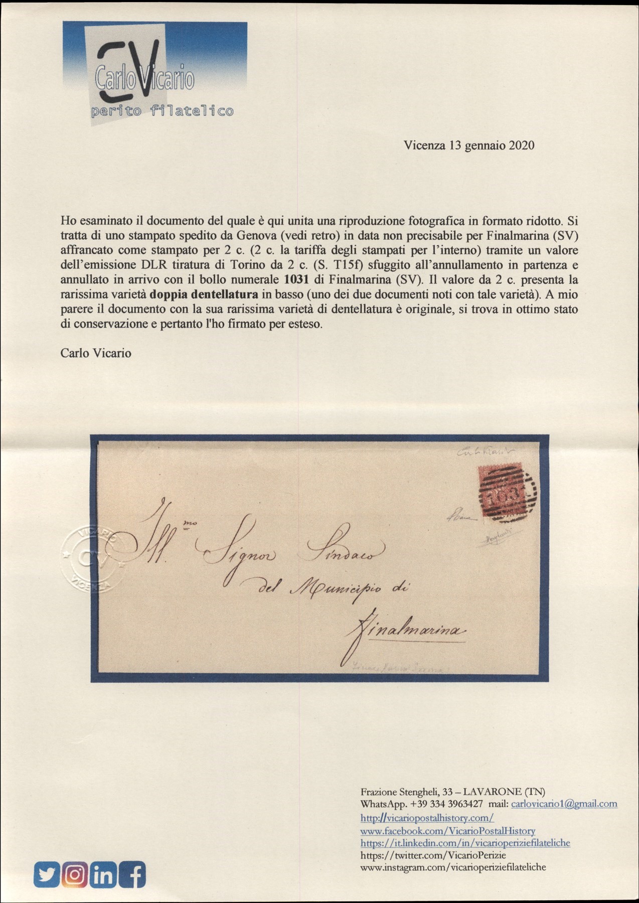 ITALIA / Regno / Vittorio Emanuele II / Posta ordinaria