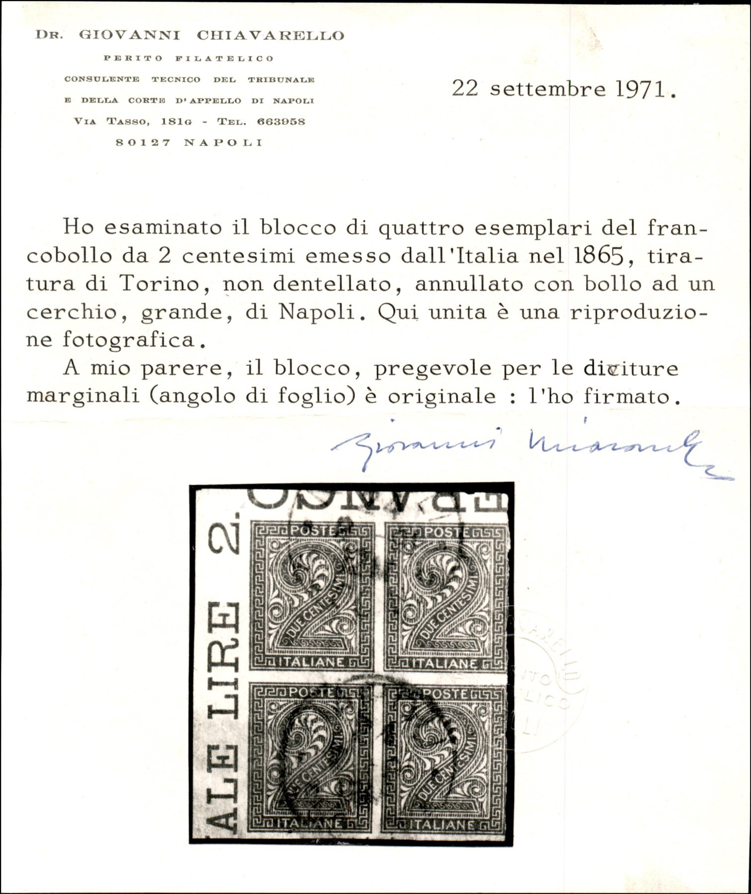 ITALIA / Regno / Vittorio Emanuele II / Posta ordinaria