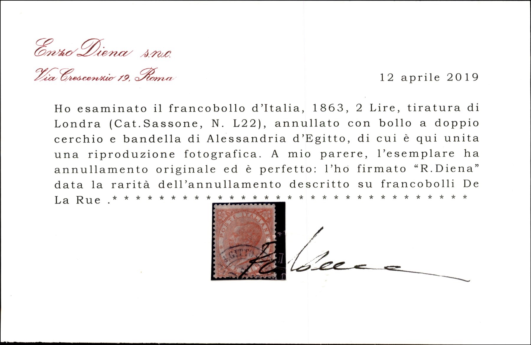 ITALIA / Regno / Vittorio Emanuele II / Posta ordinaria
