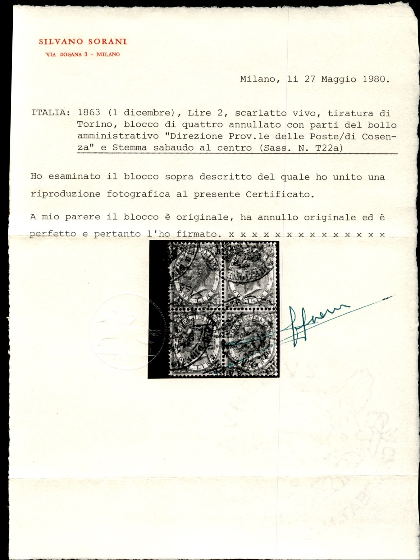 ITALIA / Regno / Vittorio Emanuele II / Posta ordinaria