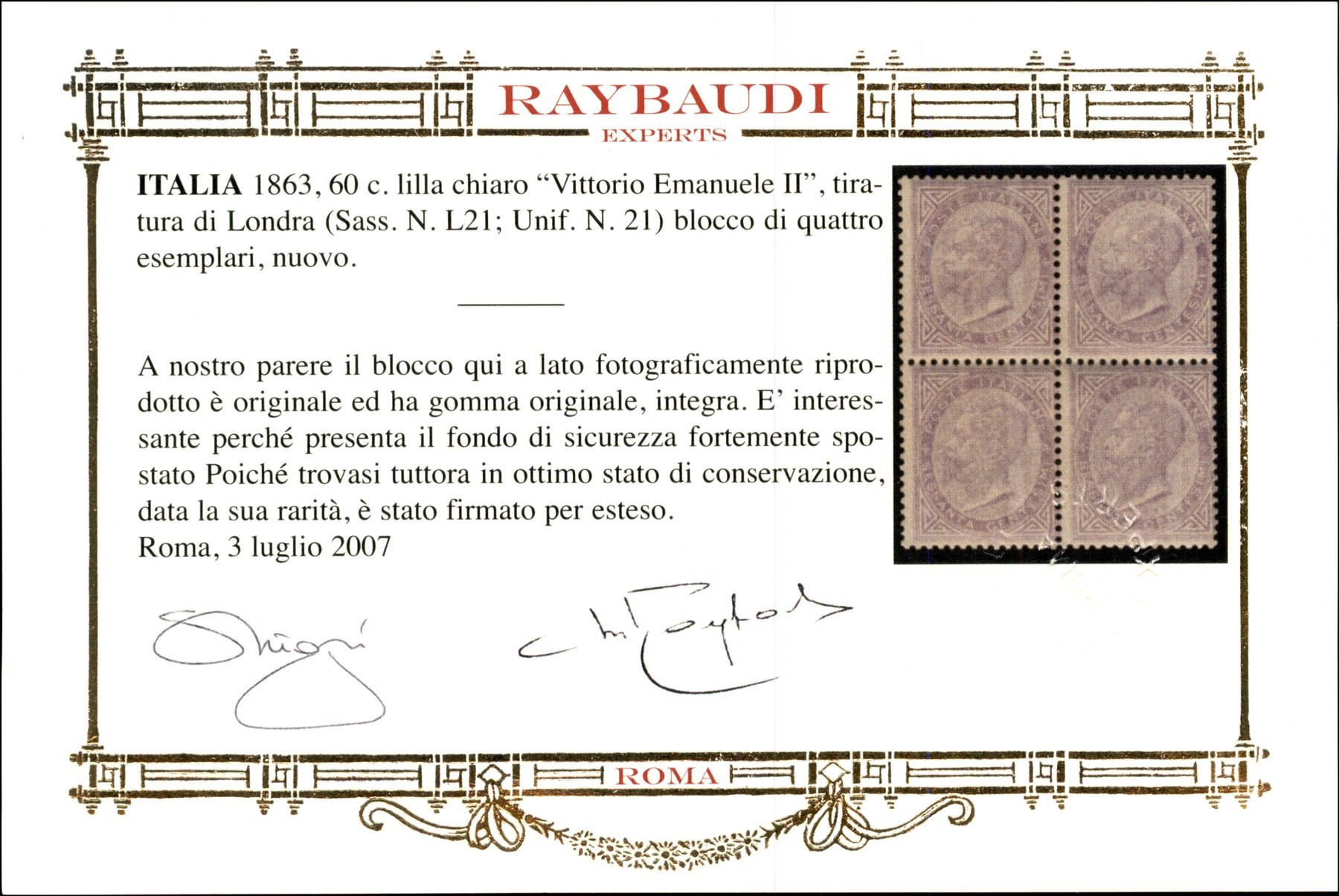 ITALIA / Regno / Vittorio Emanuele II / Posta ordinaria