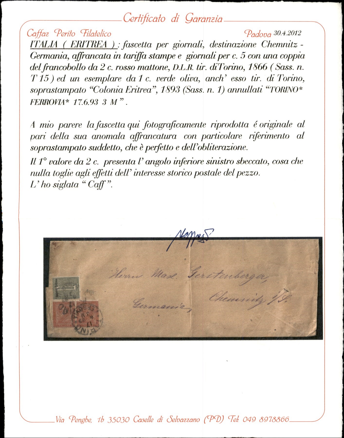 Italia / Colonie / Eritrea / Posta Ordinaria