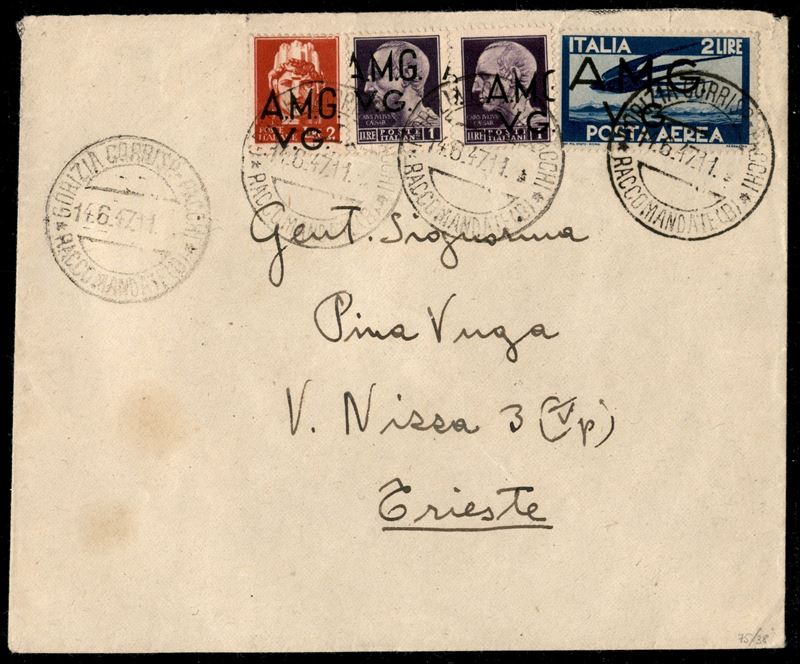 Italia / Trieste / Trieste Amg Vg / Posta Ordinaria + Aerea