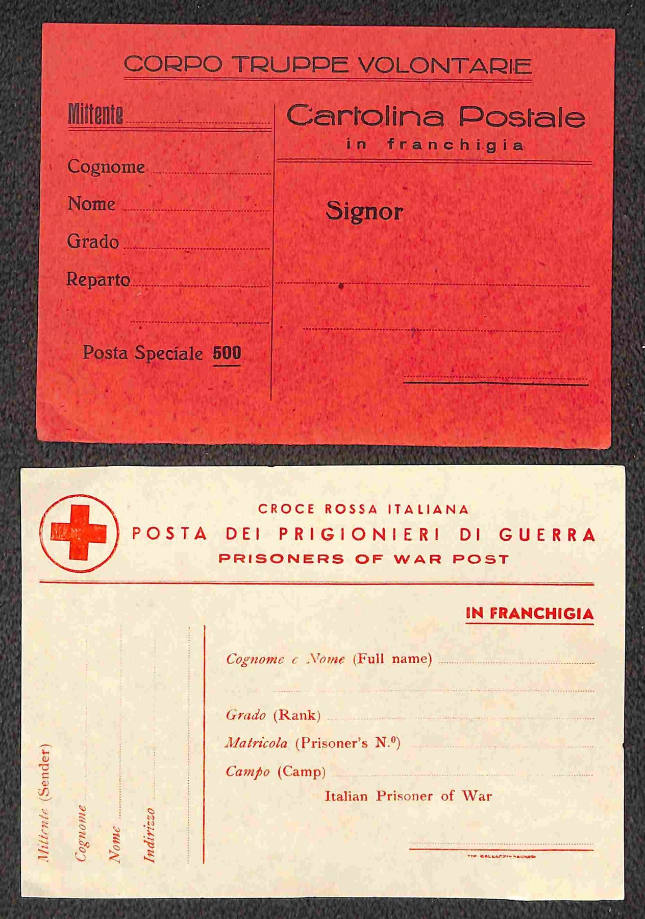 Italia / Regno / Vittorio Emanuele III / Posta Militare