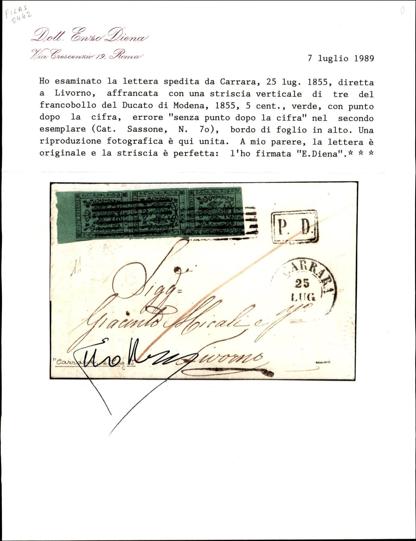 ITALIA / Antichi Stati / Modena / Posta ordinaria