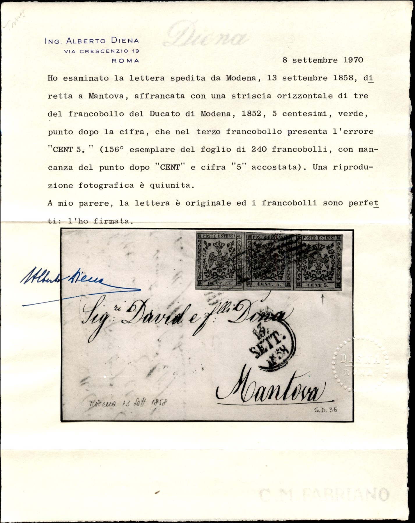 ITALIA / Antichi Stati Italiani / Modena / Posta ordinaria