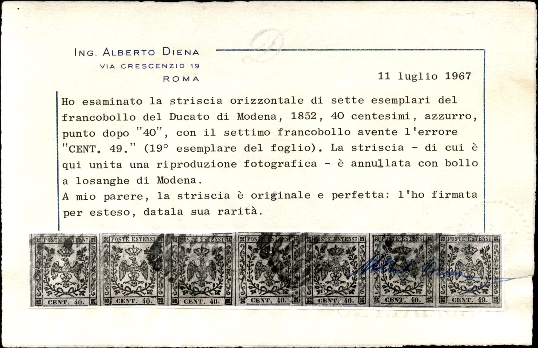 ITALIA / Antichi Stati Italiani / Modena / Posta ordinaria