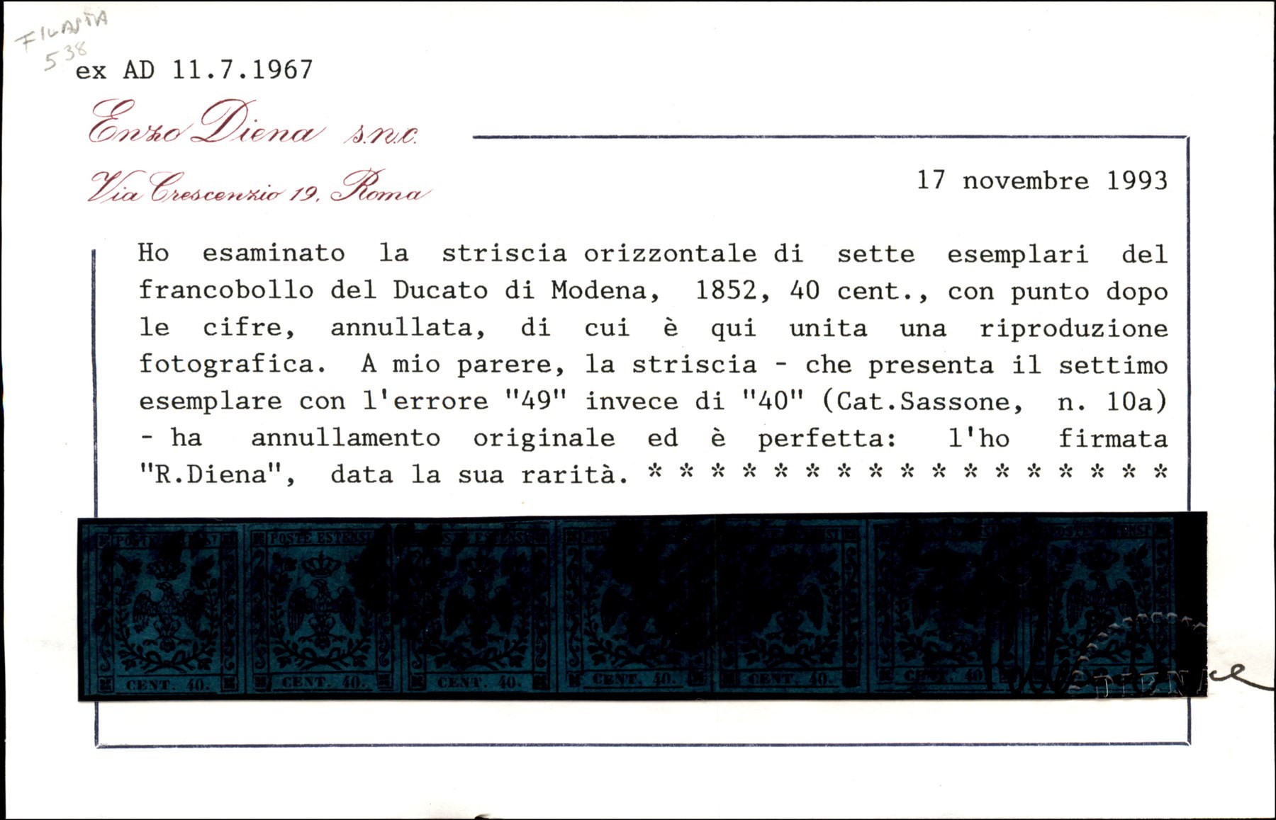 ITALIA / Antichi Stati Italiani / Modena / Posta ordinaria
