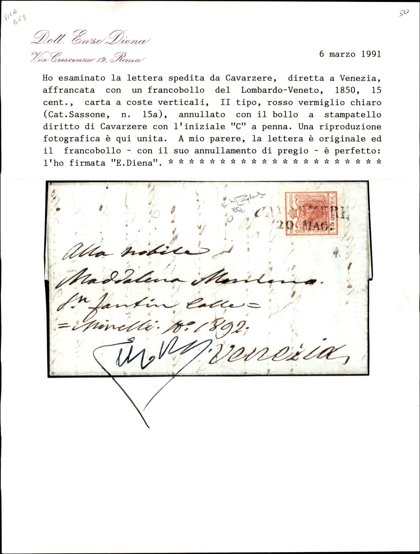 ITALIA / Antichi Stati Italiani / Lombardo Veneto / Posta ordinaria