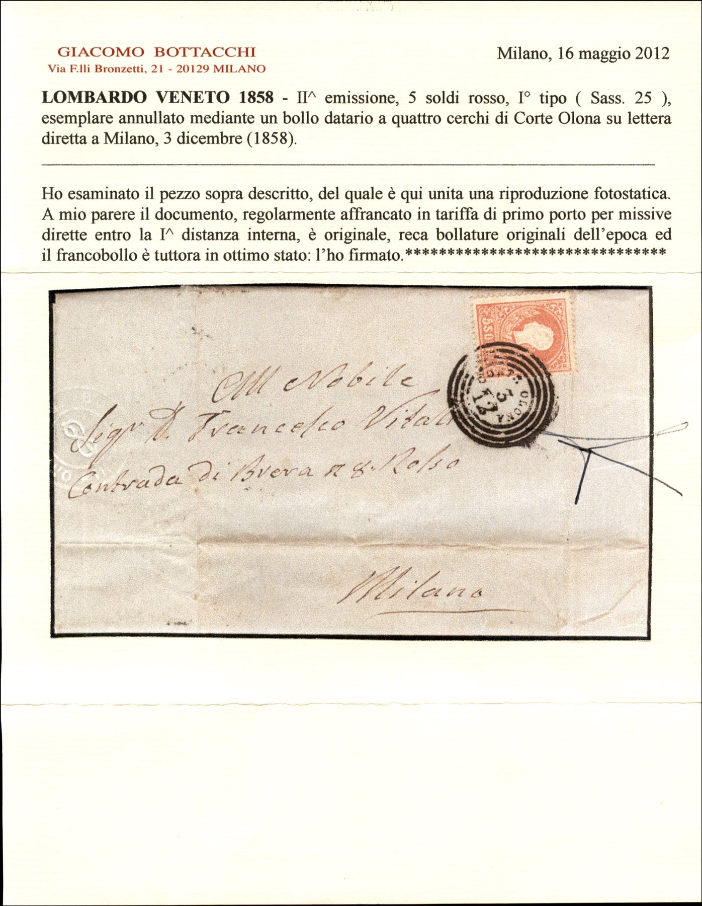ITALIA / Antichi Stati Italiani / Lombardo Veneto / Posta ordinaria
