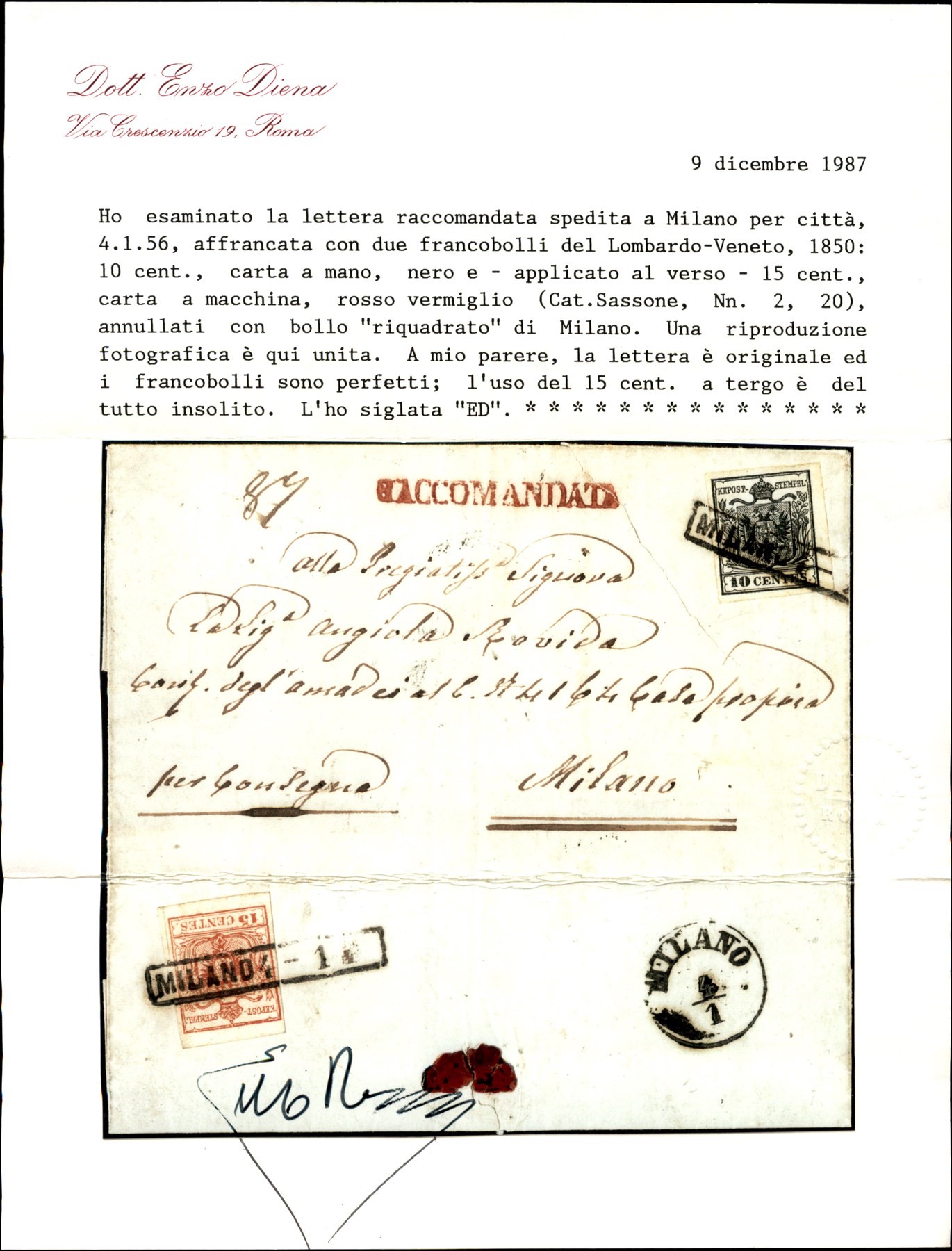 ITALIA / Antichi Stati Italiani / Lombardo Veneto / Posta ordinaria