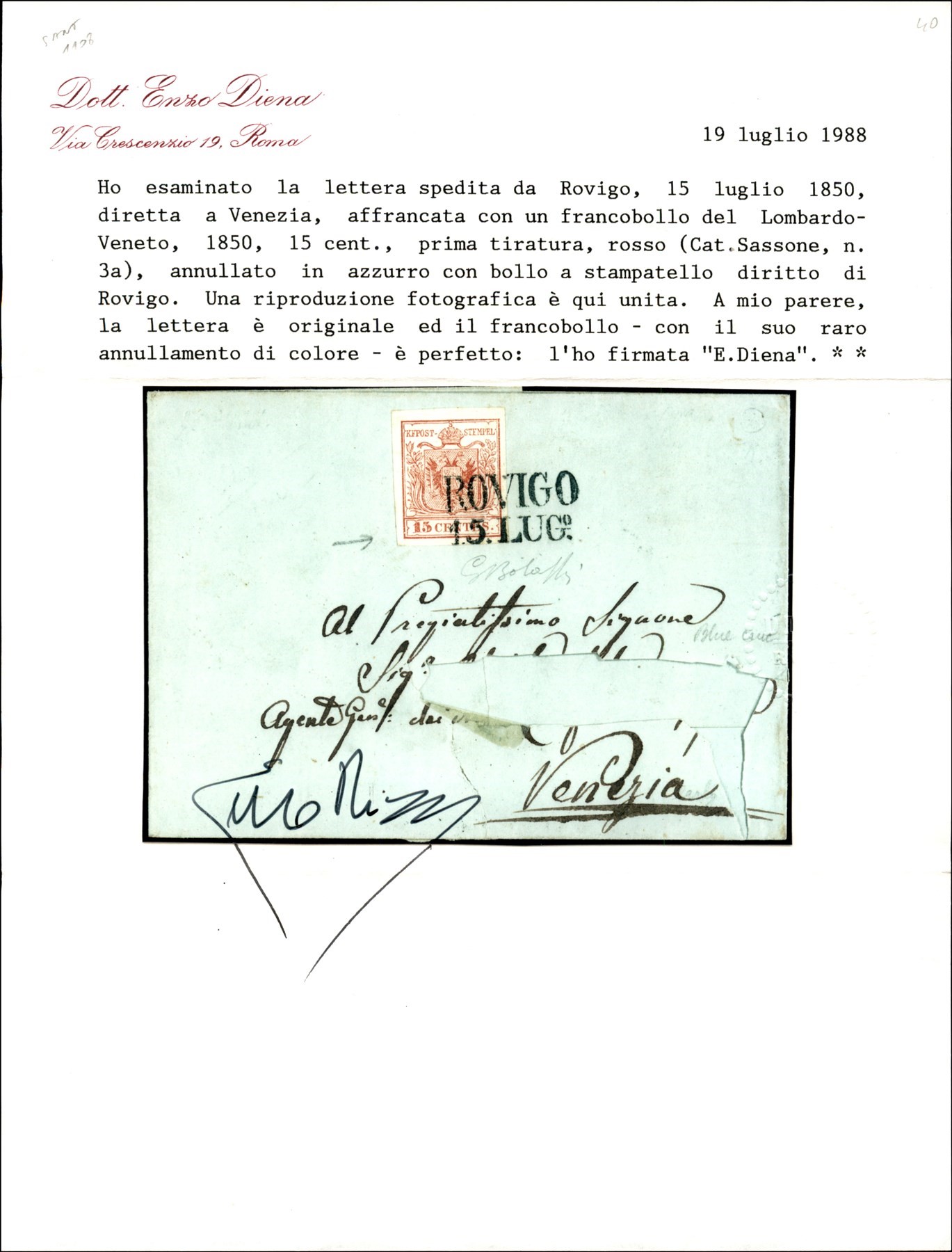 ITALIA / Antichi Stati Italiani / Lombardo Veneto / Posta ordinaria