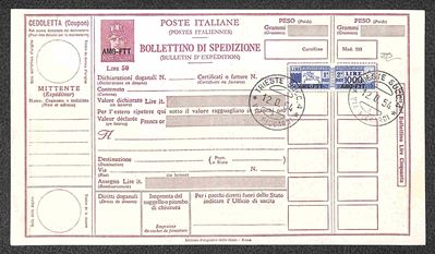 Italia / Trieste / Trieste Amg Ftt / Pacchi Postali