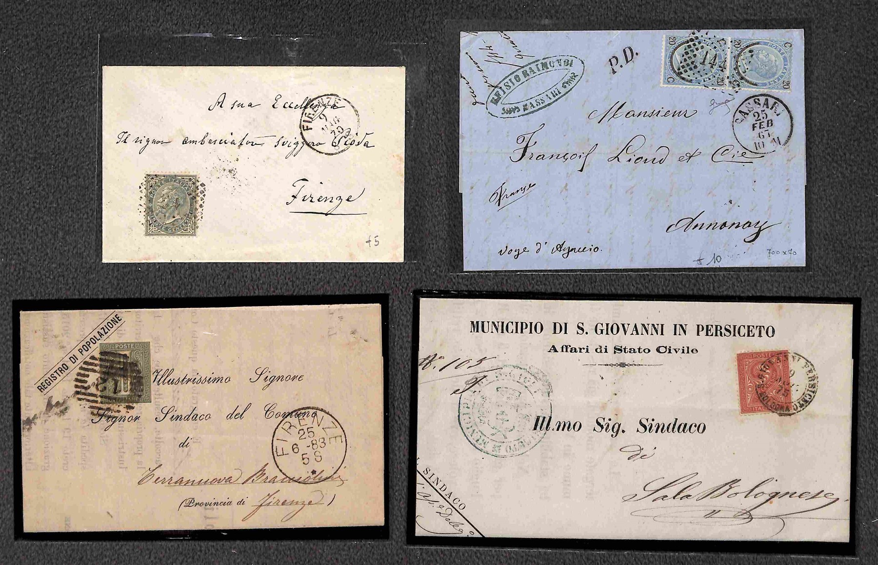 Italia / Regno / Vittorio Emanuele II / Posta Ordinaria