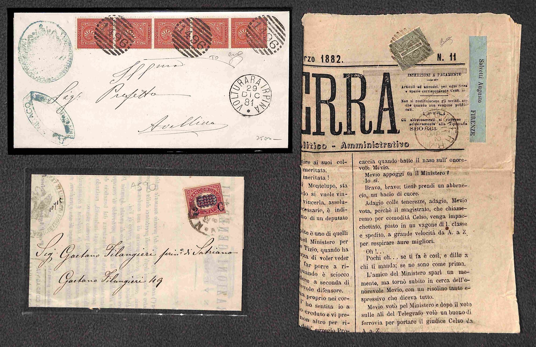 Italia / Regno / Vittorio Emanuele II / Posta Ordinaria