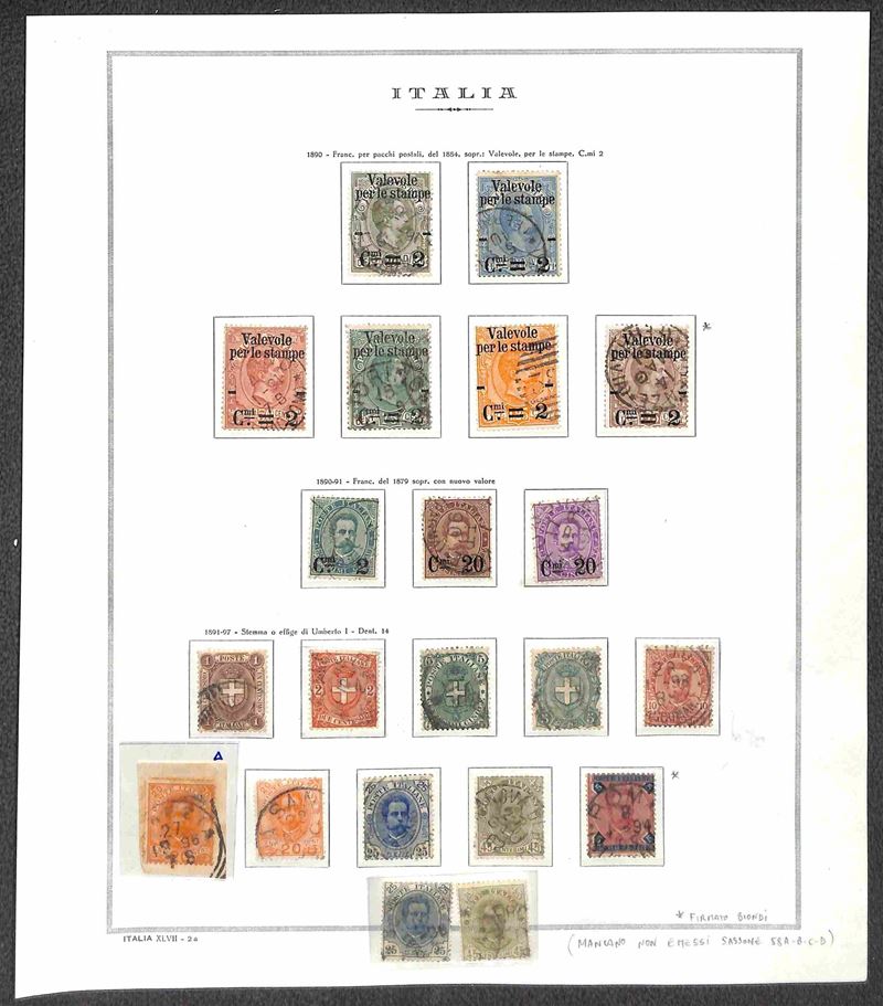 Italia / Regno / Umberto i / Posta Ordinaria